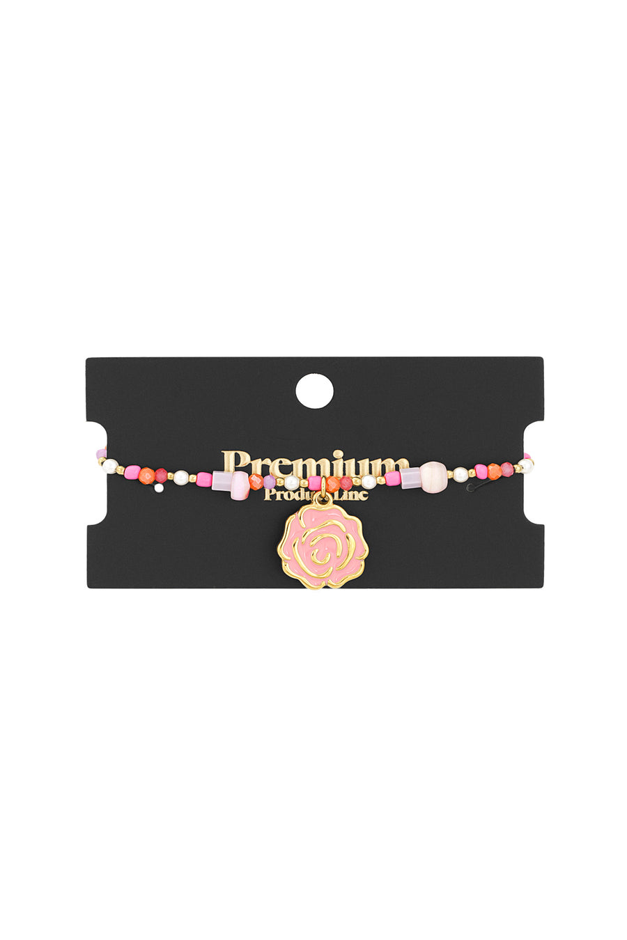 Bracelet perles pour femme en acier inoxydable 304 – rose
