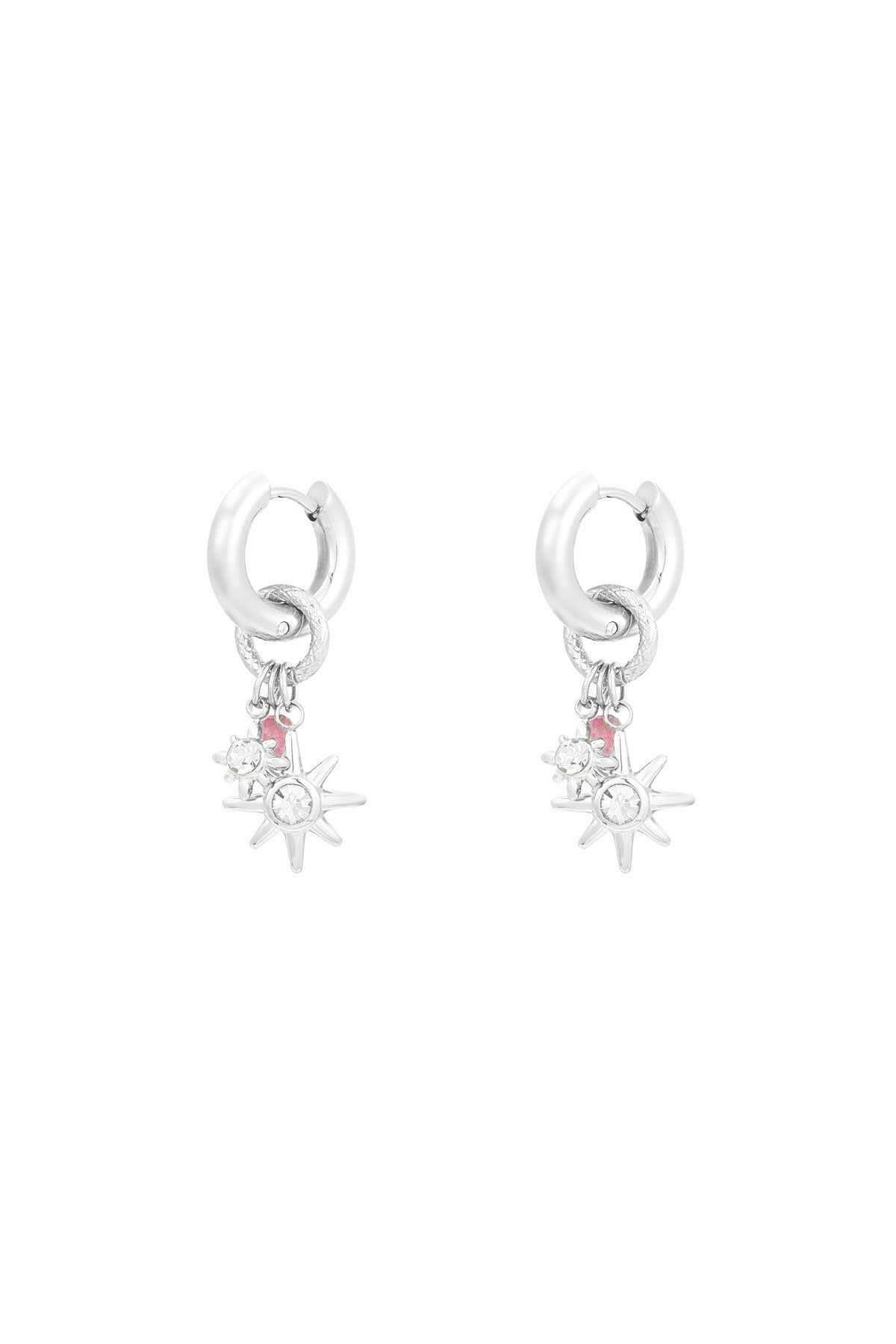 Boucles d'oreilles pendantes en acier inoxydable pour femmes – roses et argentées