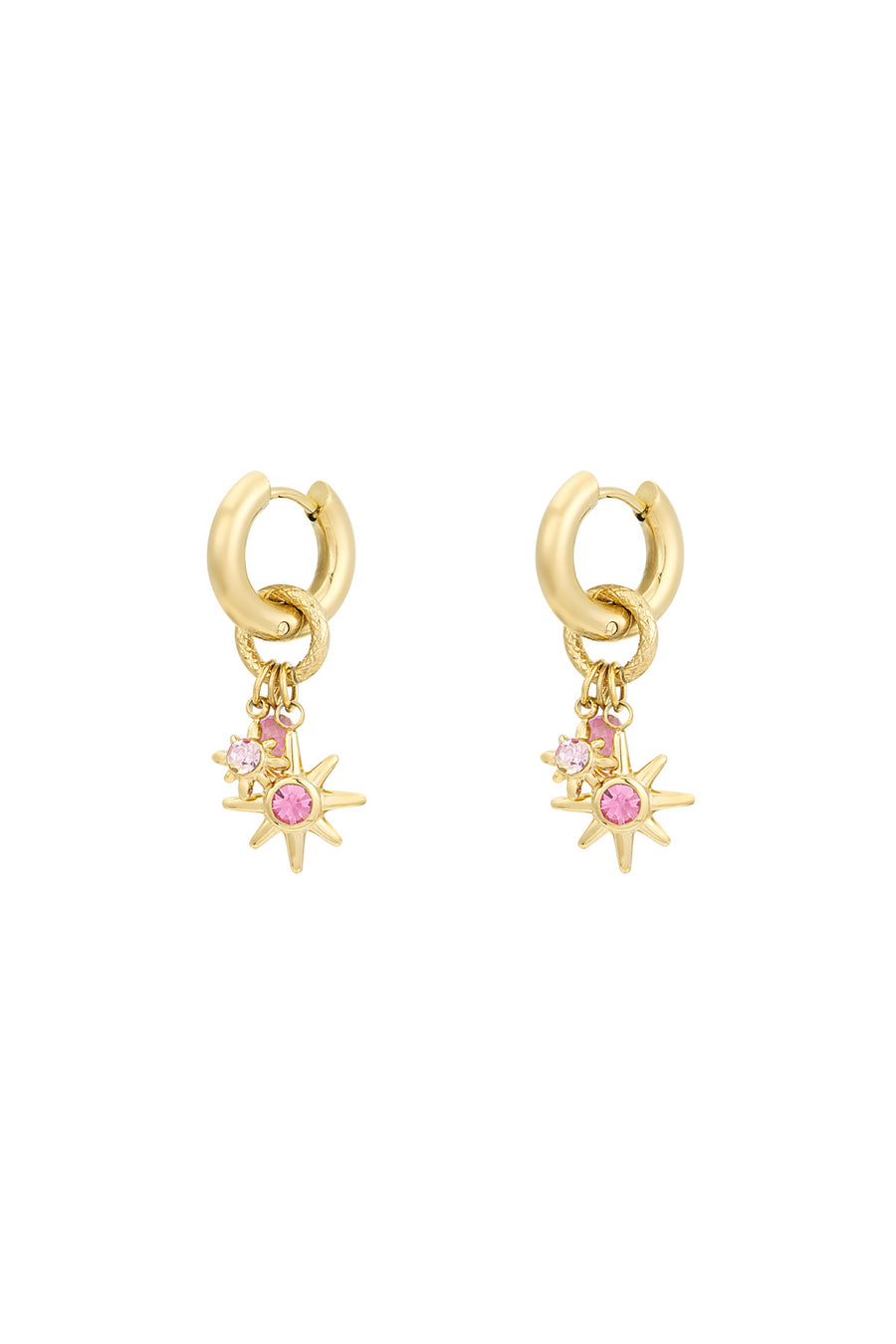 Boucles d'oreilles pendantes en acier inoxydable pour femmes – roses et argentées