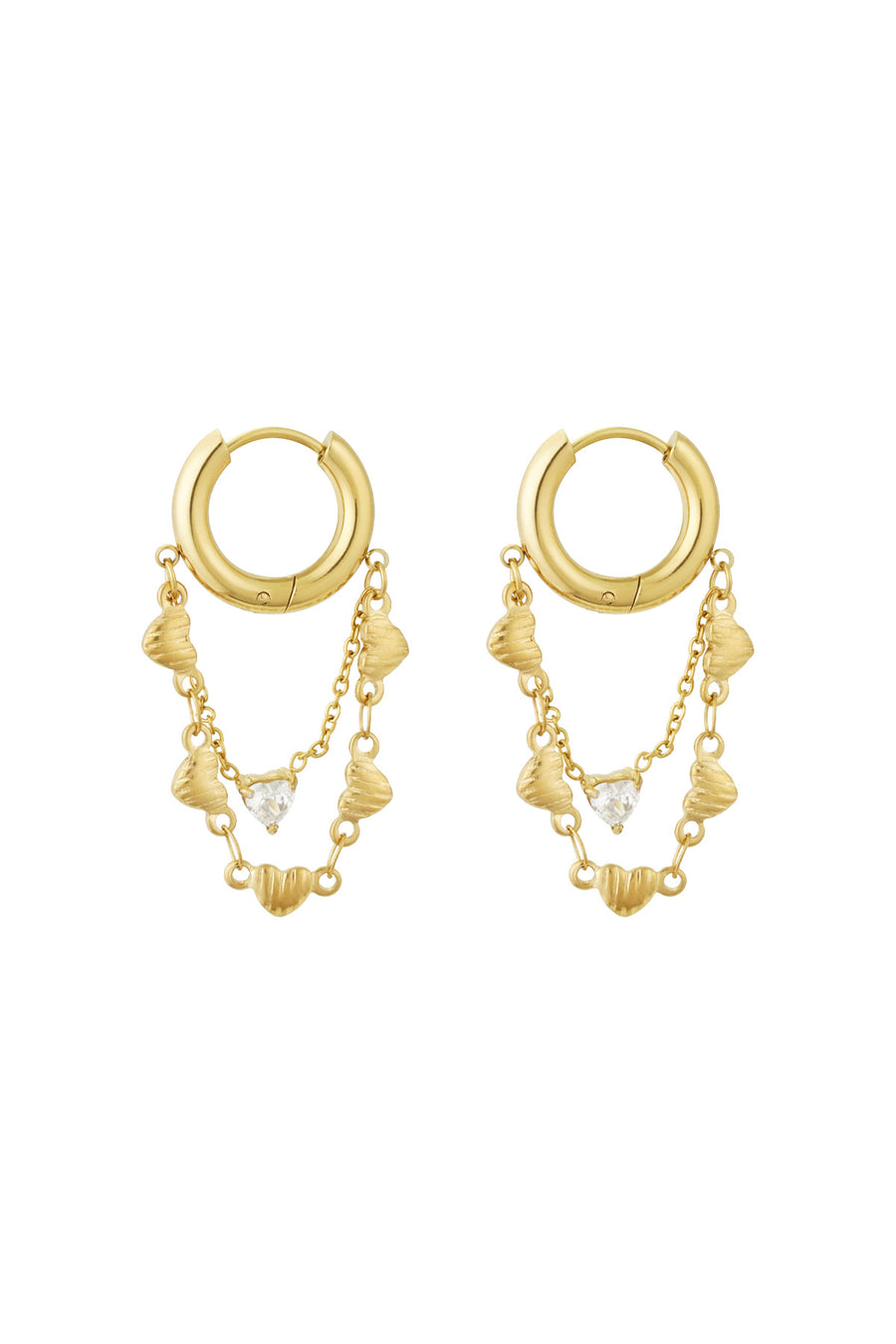 Boucles d'oreilles pendantes en acier inoxydable pour femmes – couleur or et argent