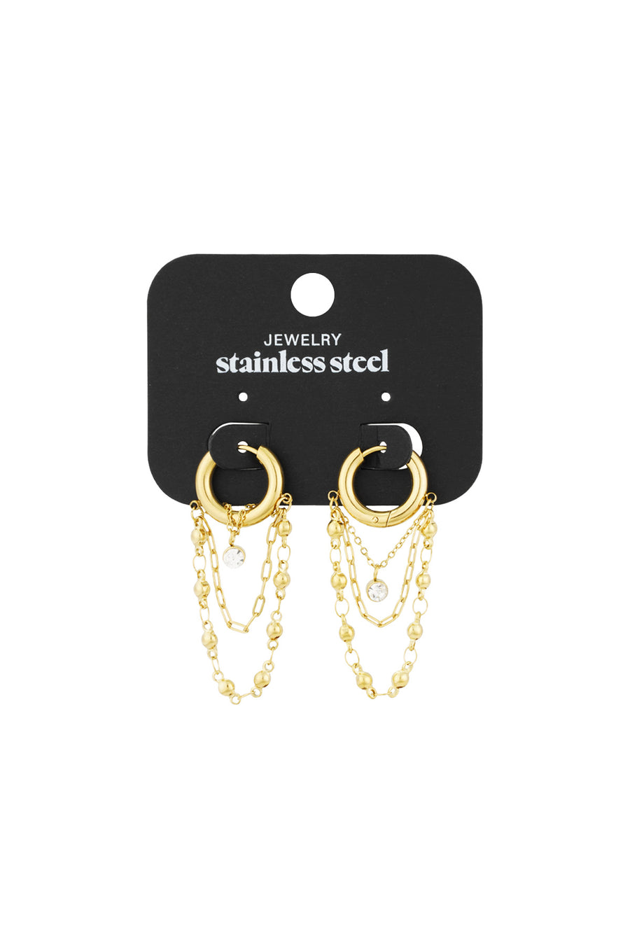 Boucles d'oreilles pendantes en acier inoxydable pour femmes – doré et argenté