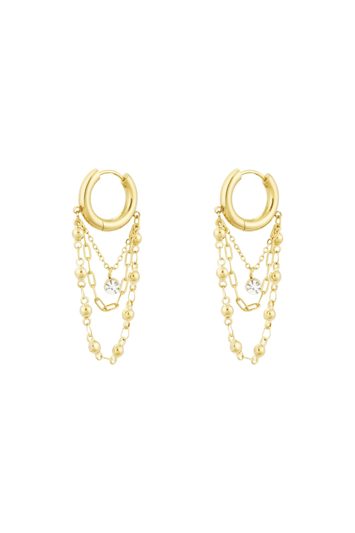 Boucles d'oreilles pendantes en acier inoxydable pour femmes – doré et argenté