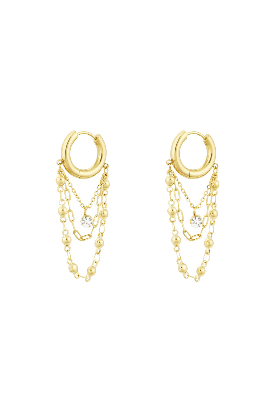Boucles d'oreilles pendantes en acier inoxydable pour femmes – doré et argenté