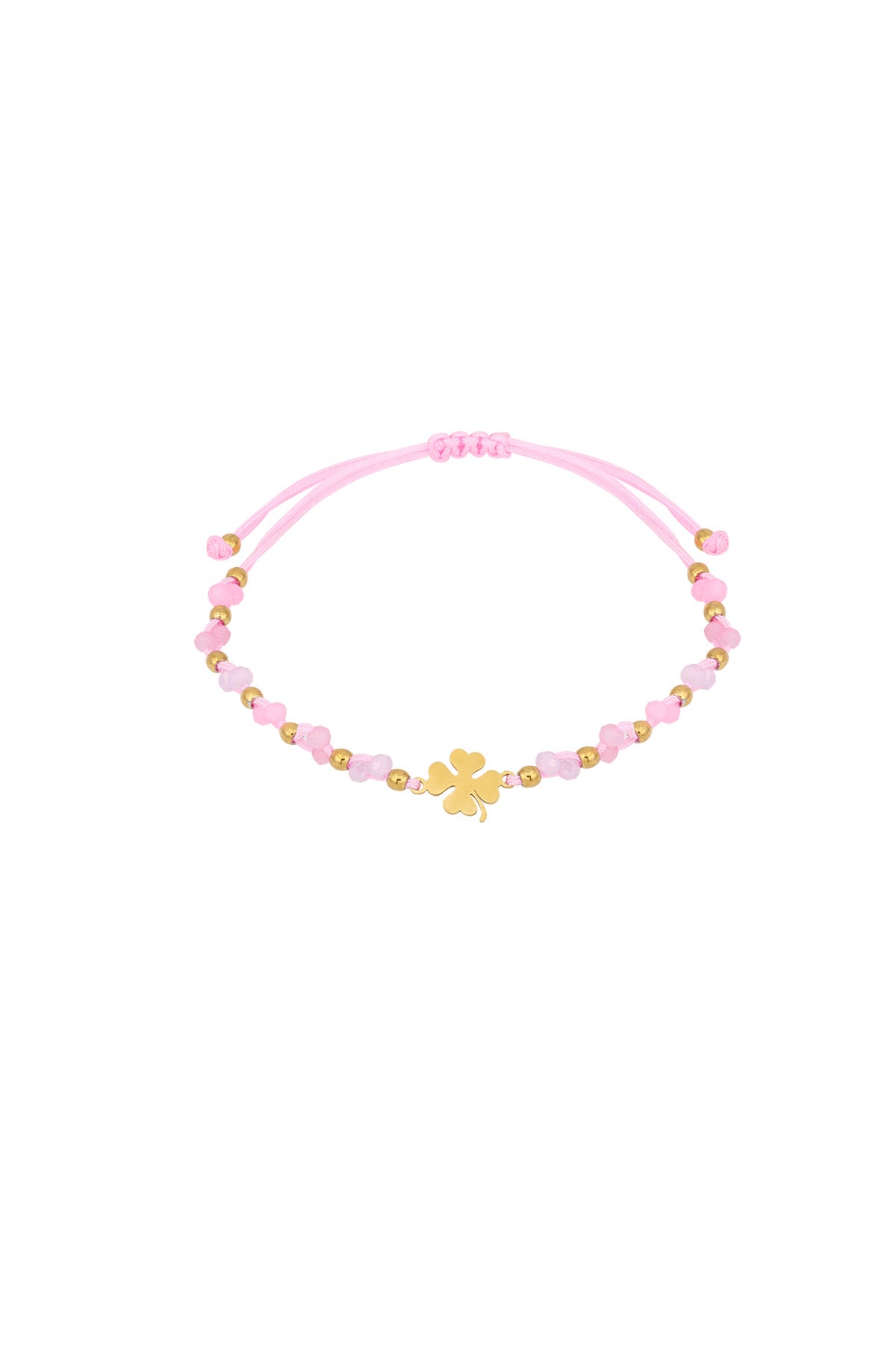 Bracelet tressé pour femmes en polyester, acier inoxydable, cristal avec motif trèfle – plusieurs coloris