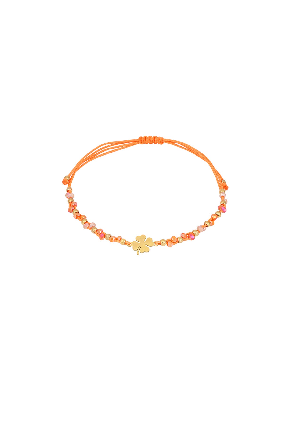 Bracelet tressé pour femmes en polyester, acier inoxydable, cristal avec motif trèfle – plusieurs coloris