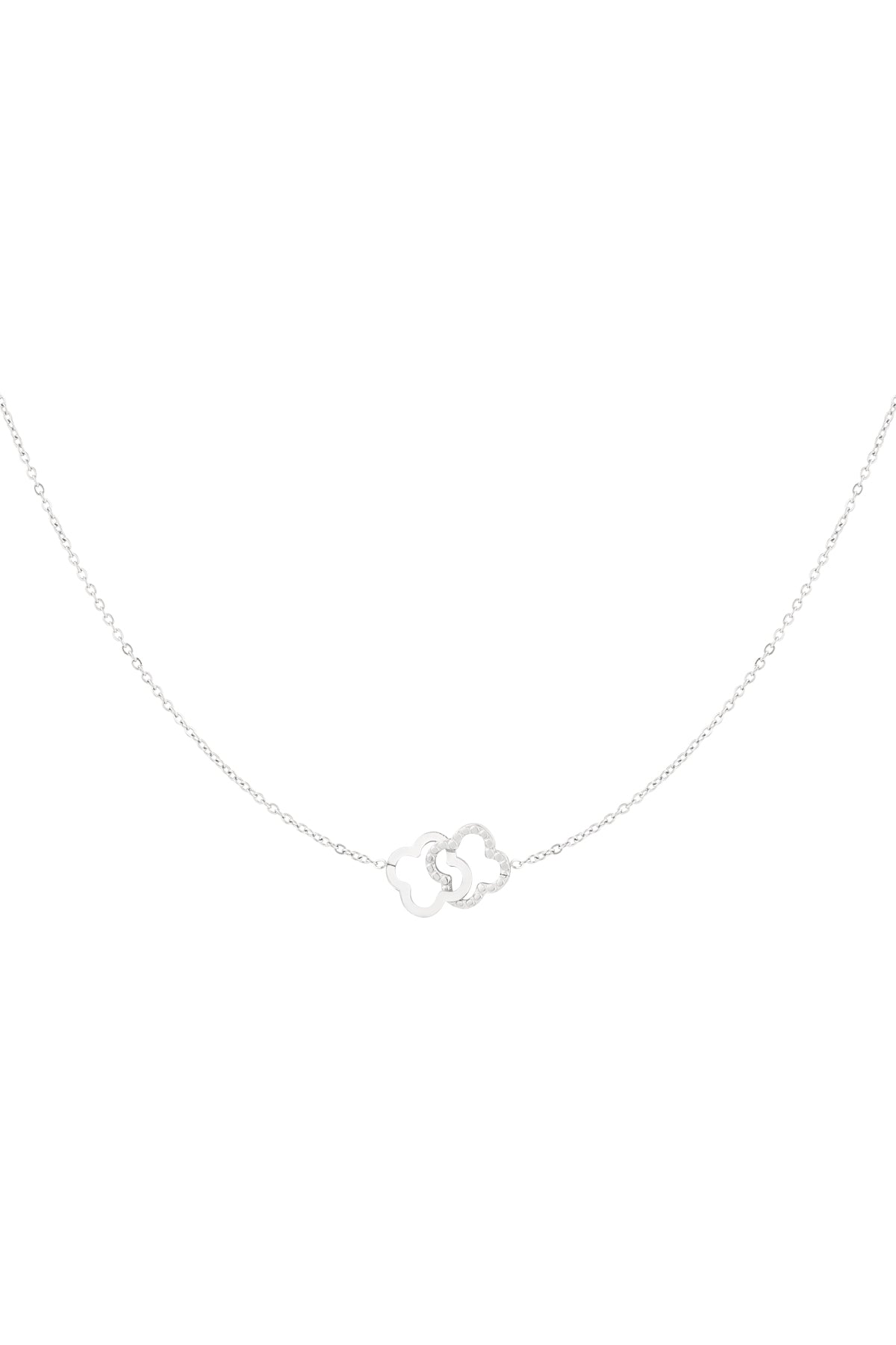 Collier pour femme en acier inoxydable avec pendentif motif trèfle – couleur or