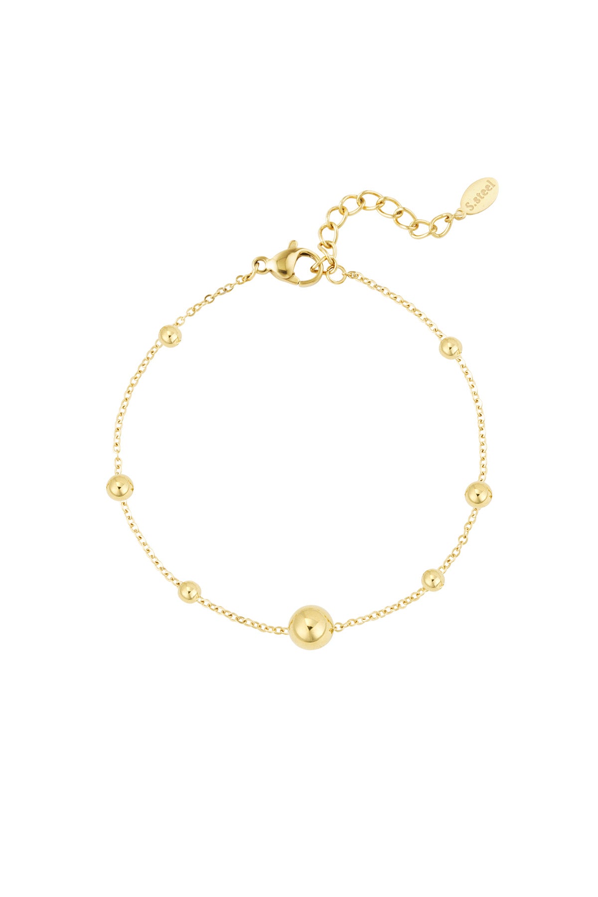 Bracelet à breloques pour femmes en acier inoxydable – couleur or et couleur argent
