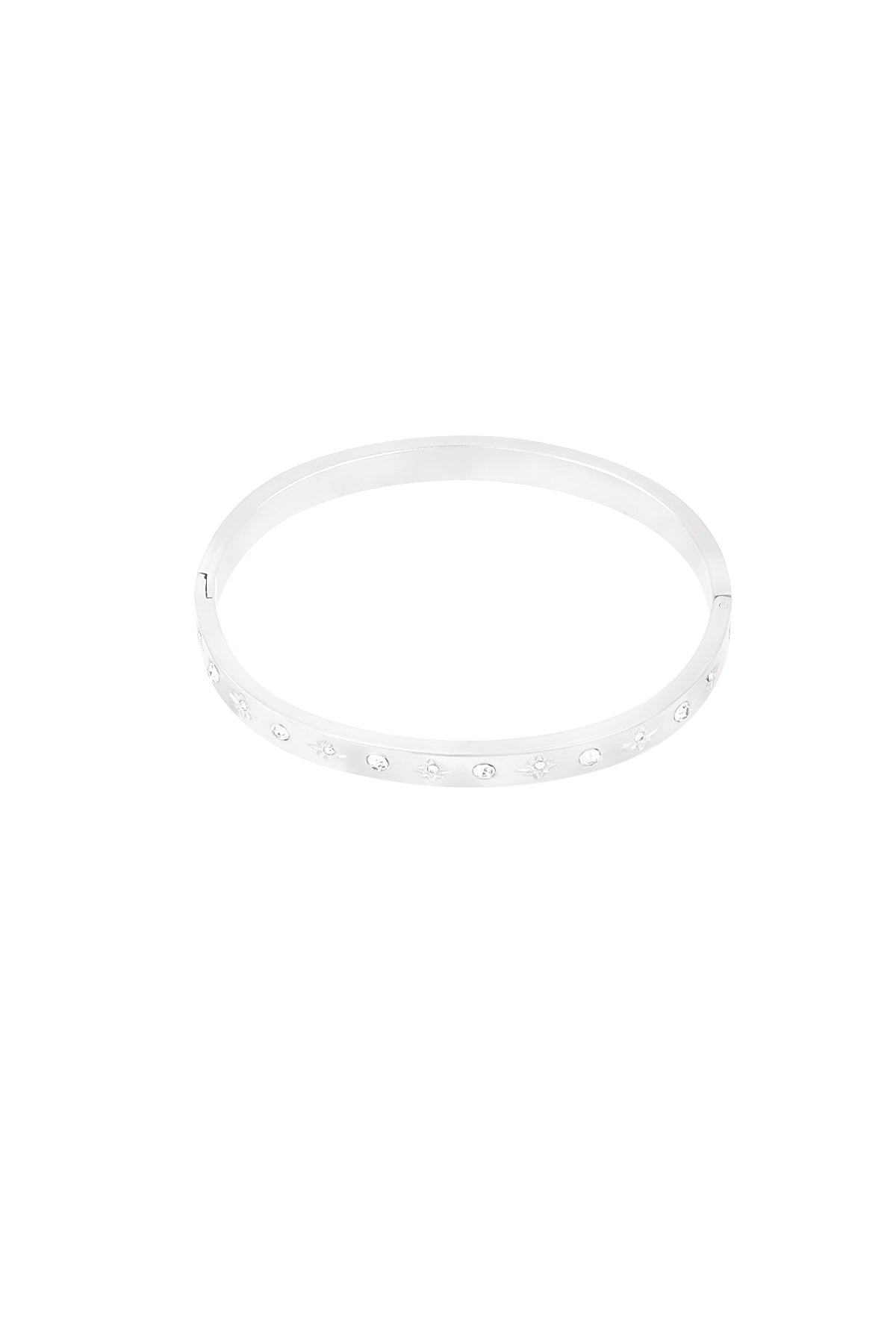Bracelet jonc pour femmes en acier inoxydable avec forme organique et ronde