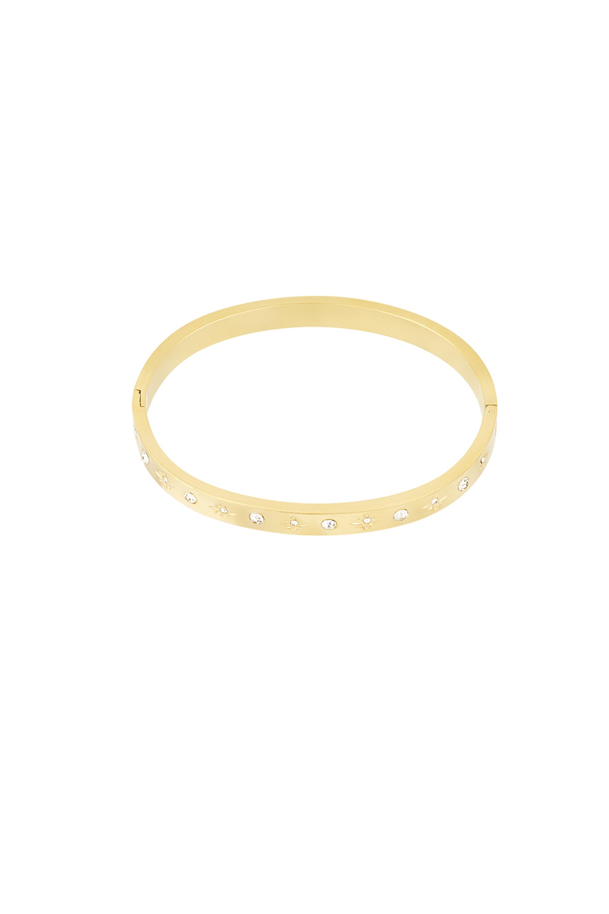 Bracelet jonc pour femmes en acier inoxydable avec forme organique et ronde