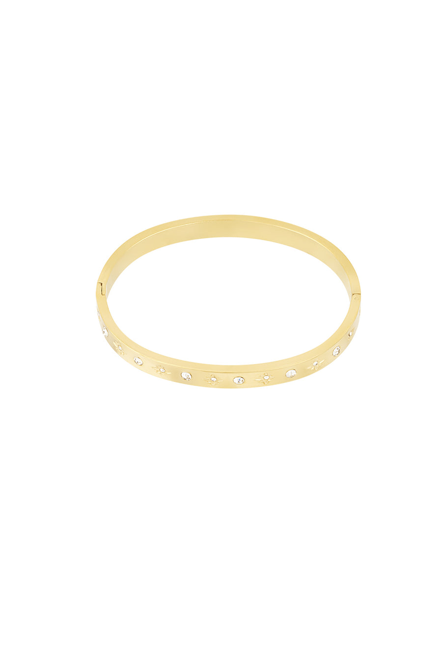 Bracelet jonc pour femmes en acier inoxydable avec forme organique et ronde