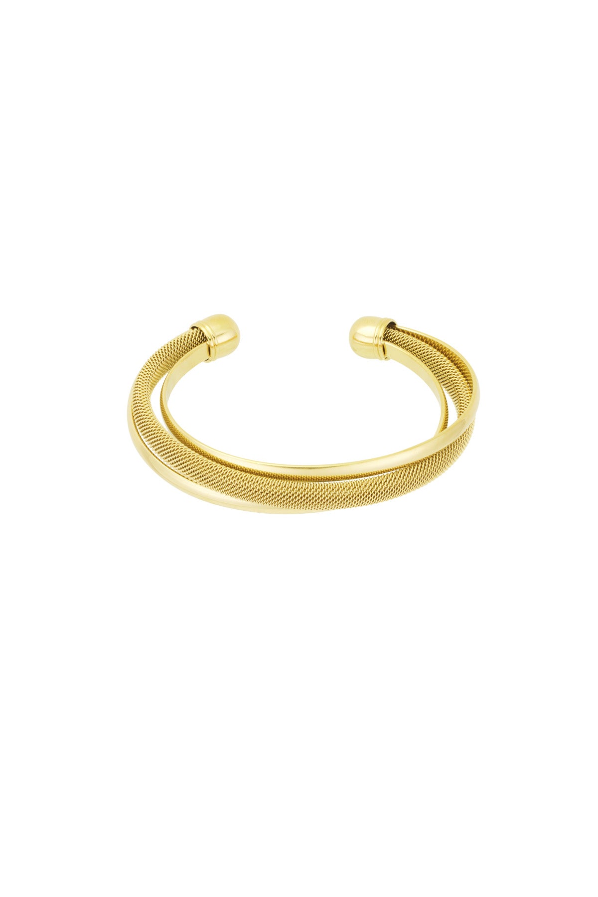 Women's Cuff Bracelet Stainless Steel - Gold and Silver Tone