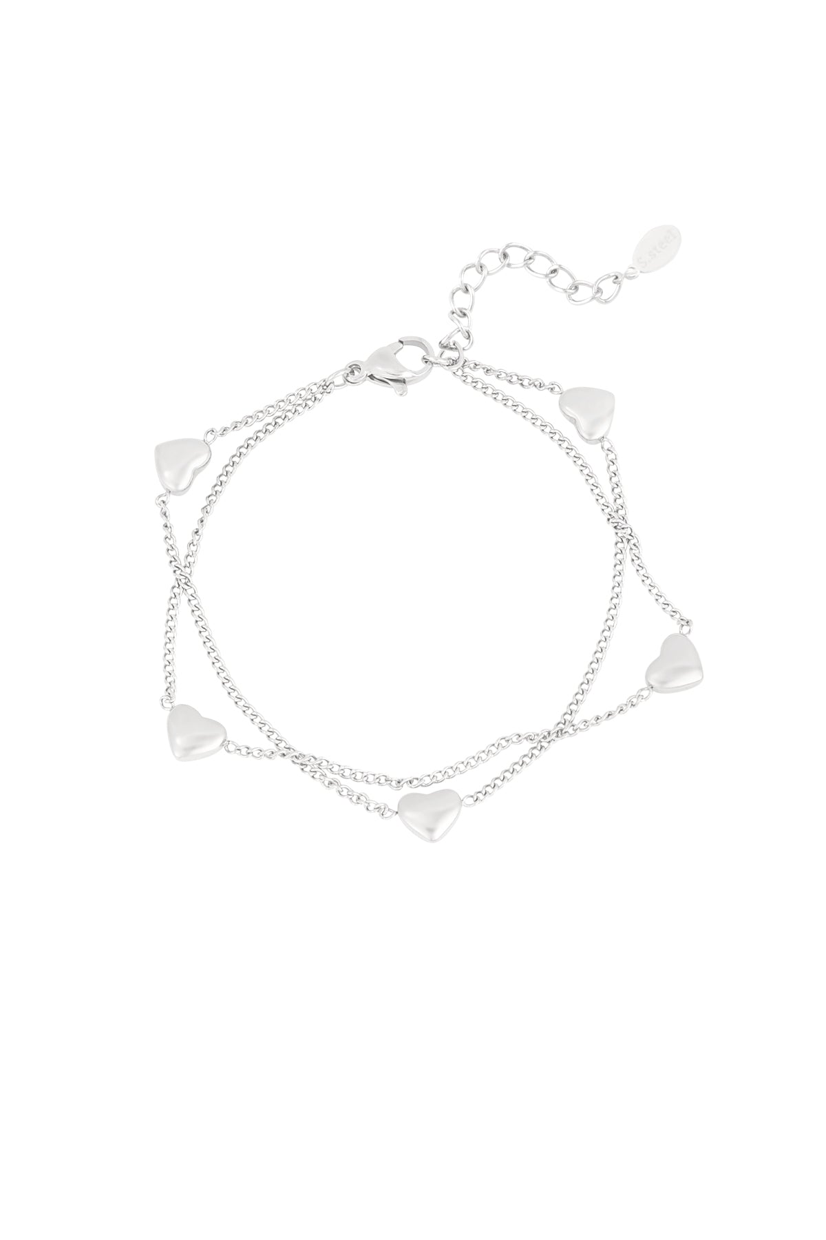 Bracelet à charms pour femme en acier inoxydable – coloris doré et argenté