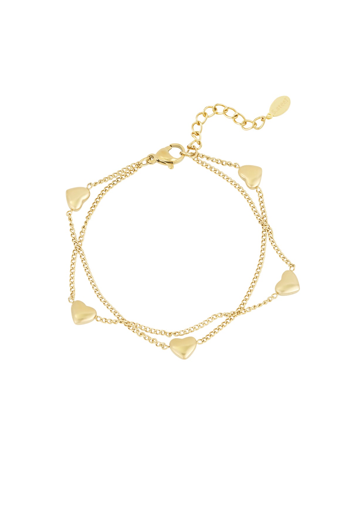 Bracelet à charms pour femme en acier inoxydable – coloris doré et argenté