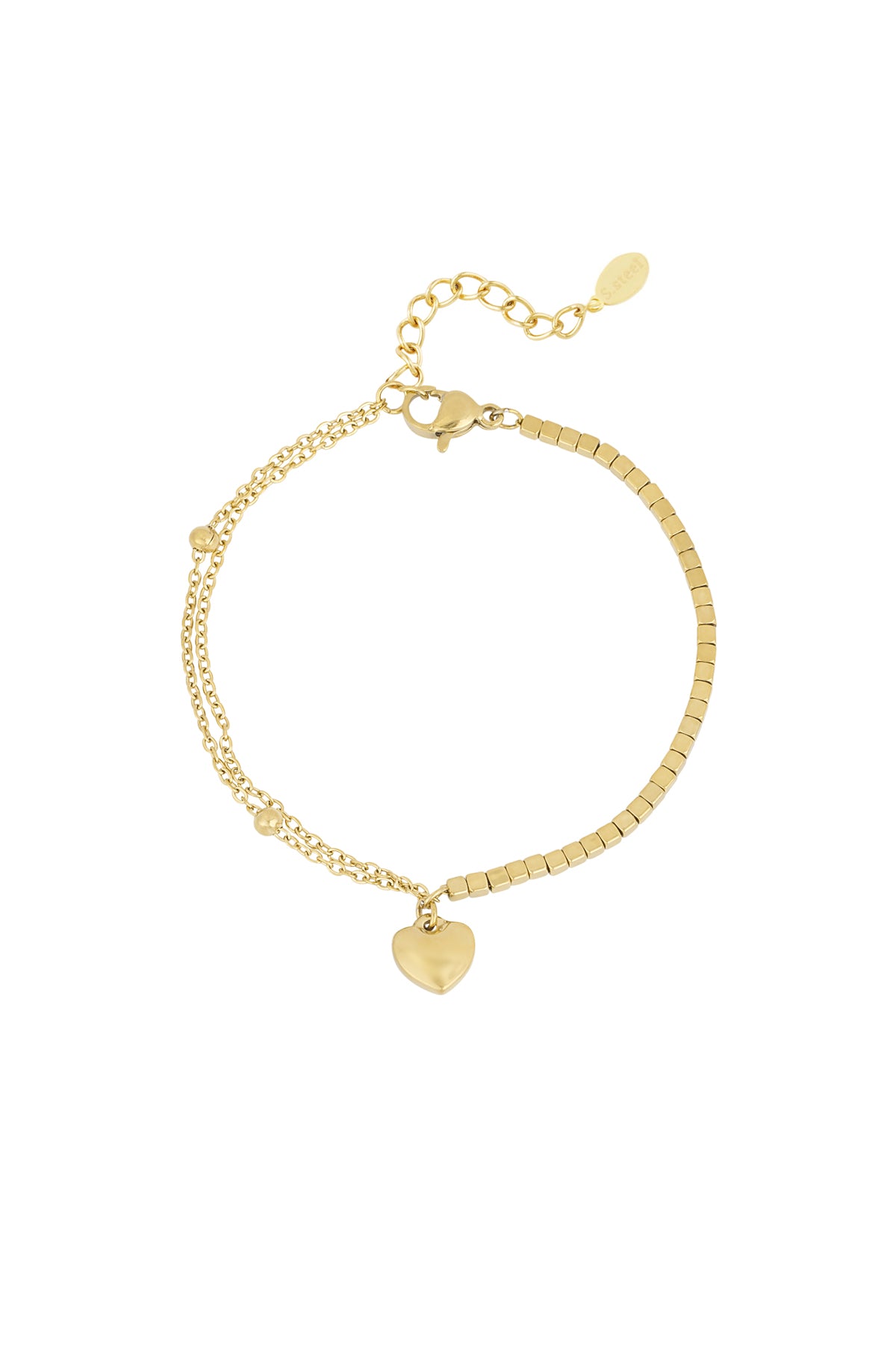 Bracelet à breloques pour femme en acier inoxydable – coloris or et argent
