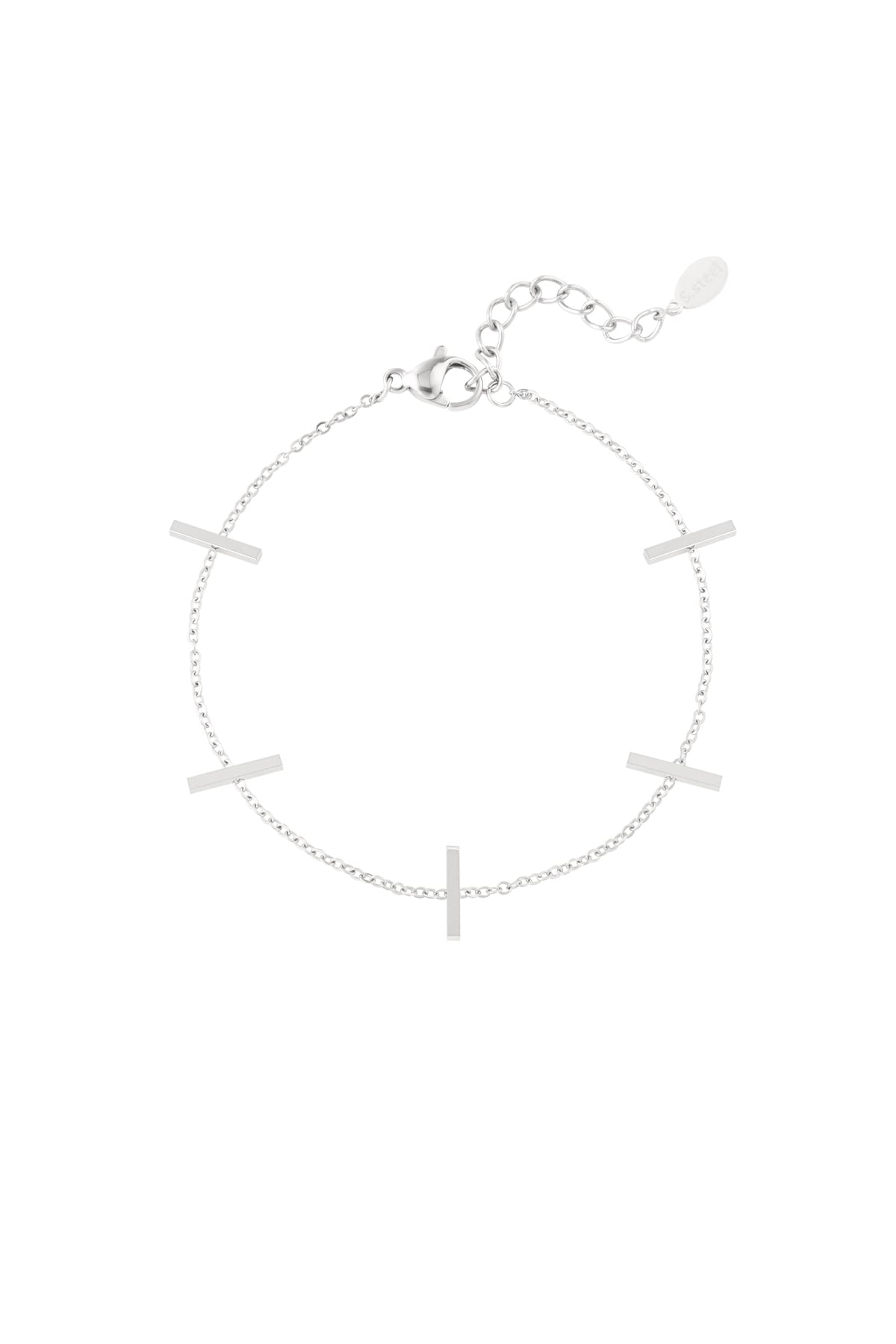 Stainless steel charm bracelet for women - gold and silver-colored