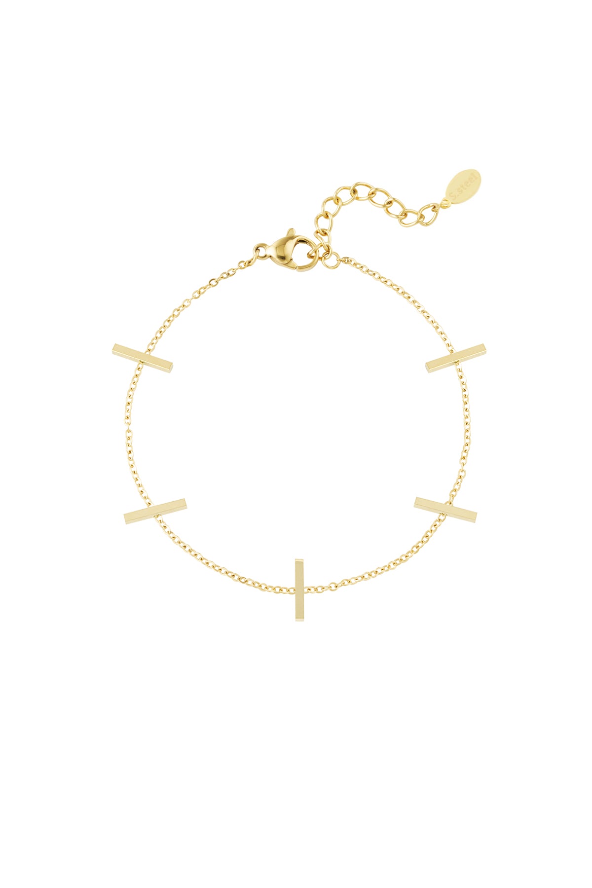 Stainless steel charm bracelet for women - gold and silver-colored
