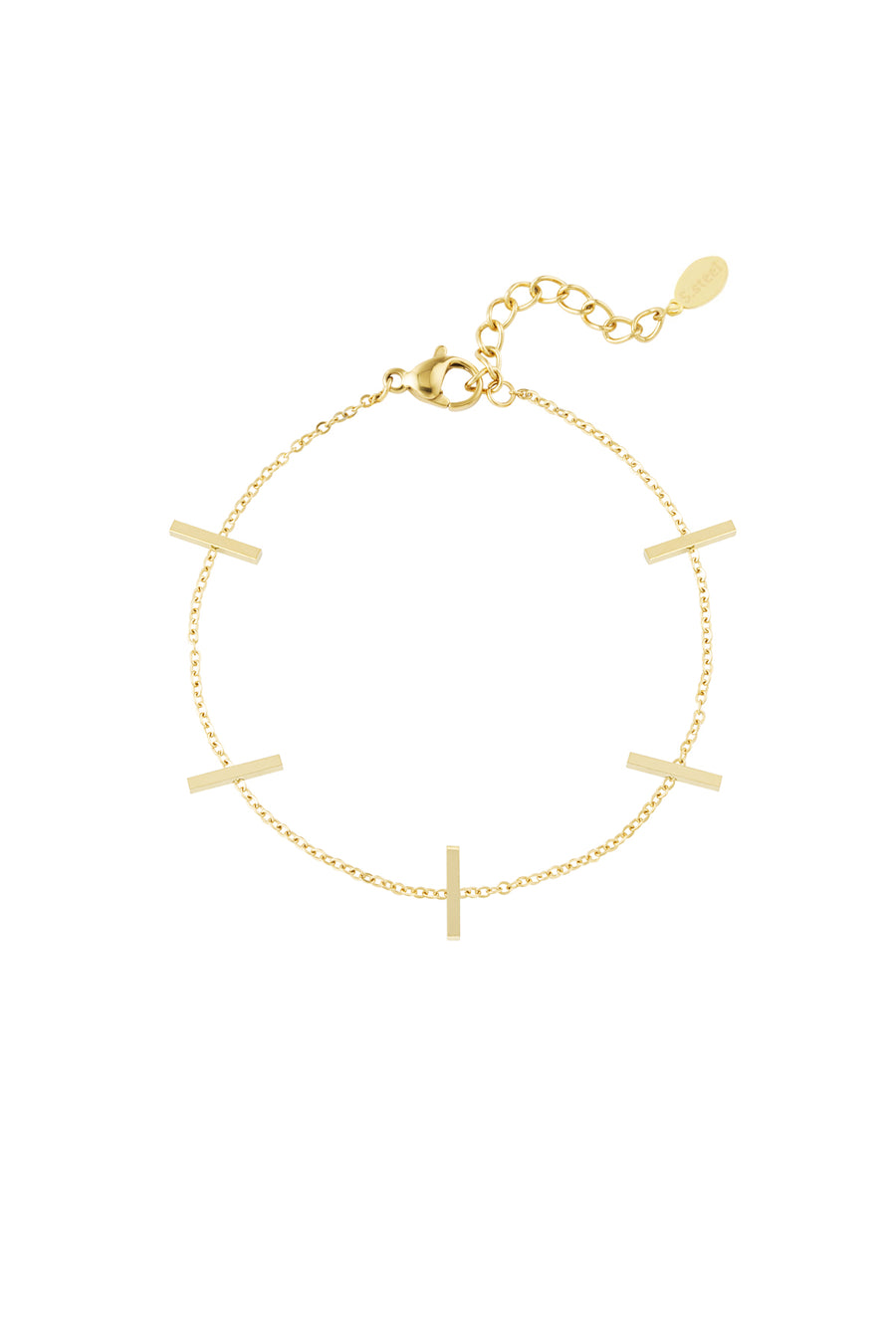 Bracelet à charms en acier inoxydable pour femme – couleur or et couleur argent