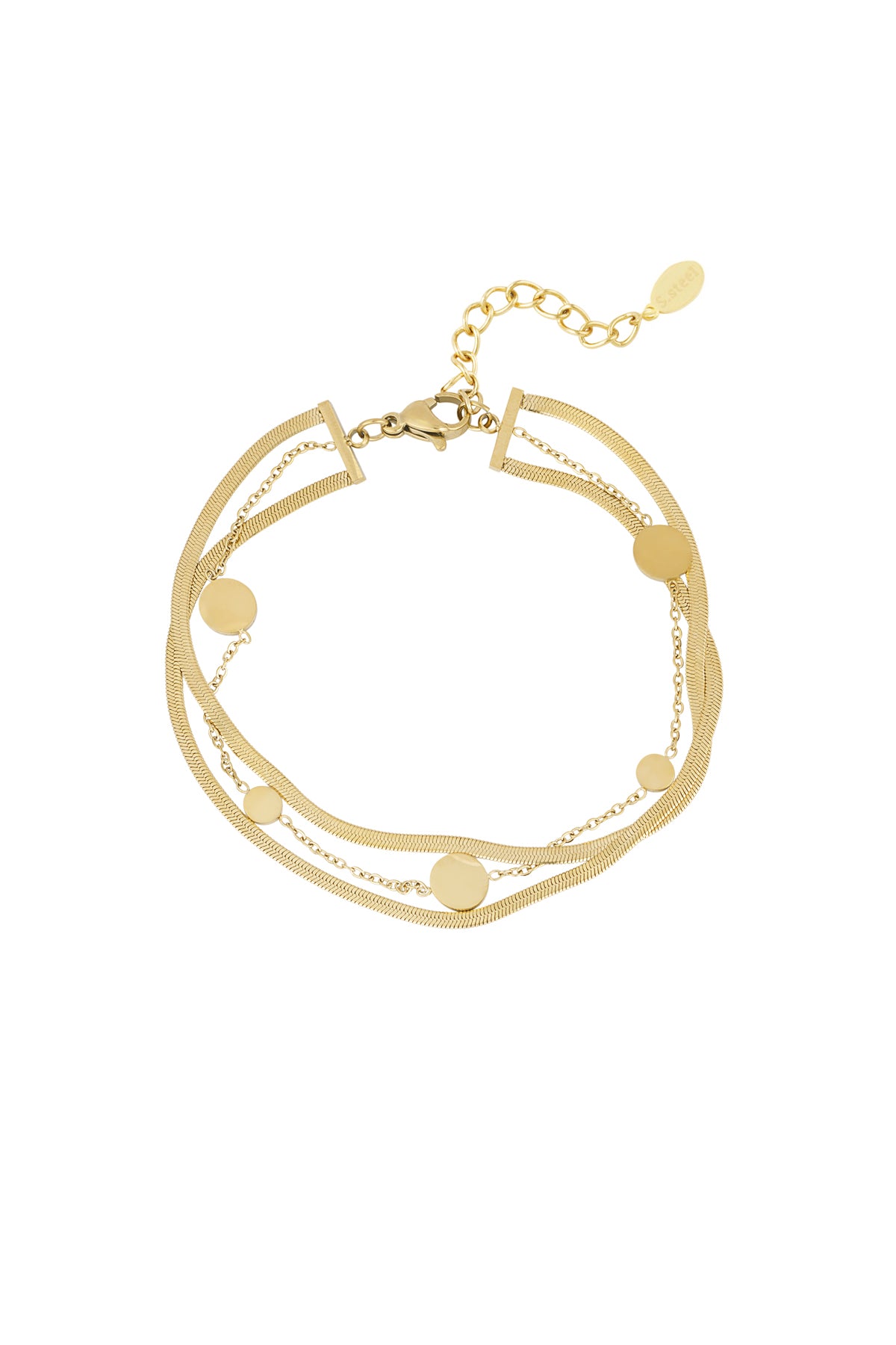 Bracelet à breloques pour femmes en acier inoxydable – doré et argenté