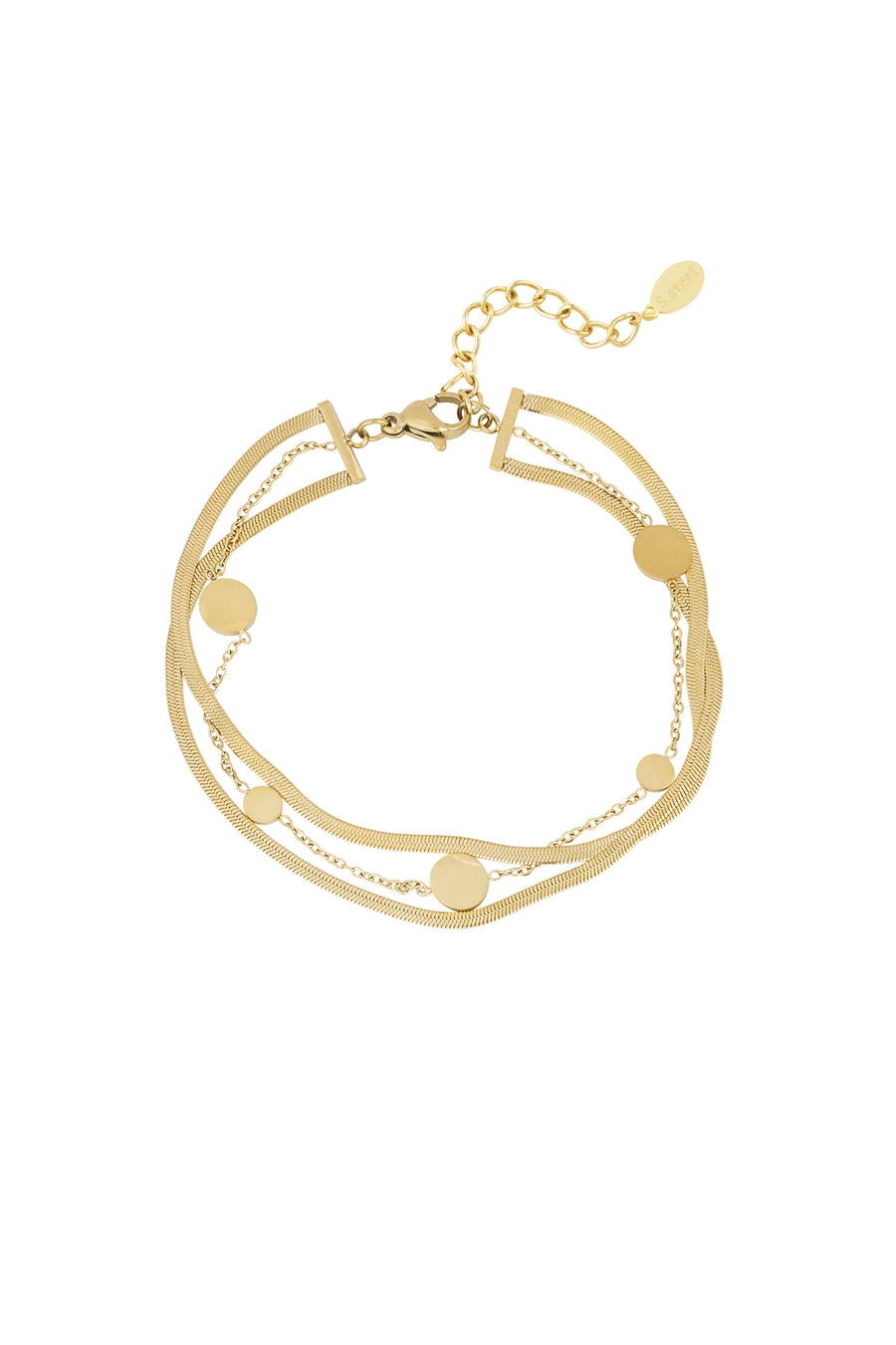 Bracelet à breloques pour femmes en acier inoxydable – doré et argenté