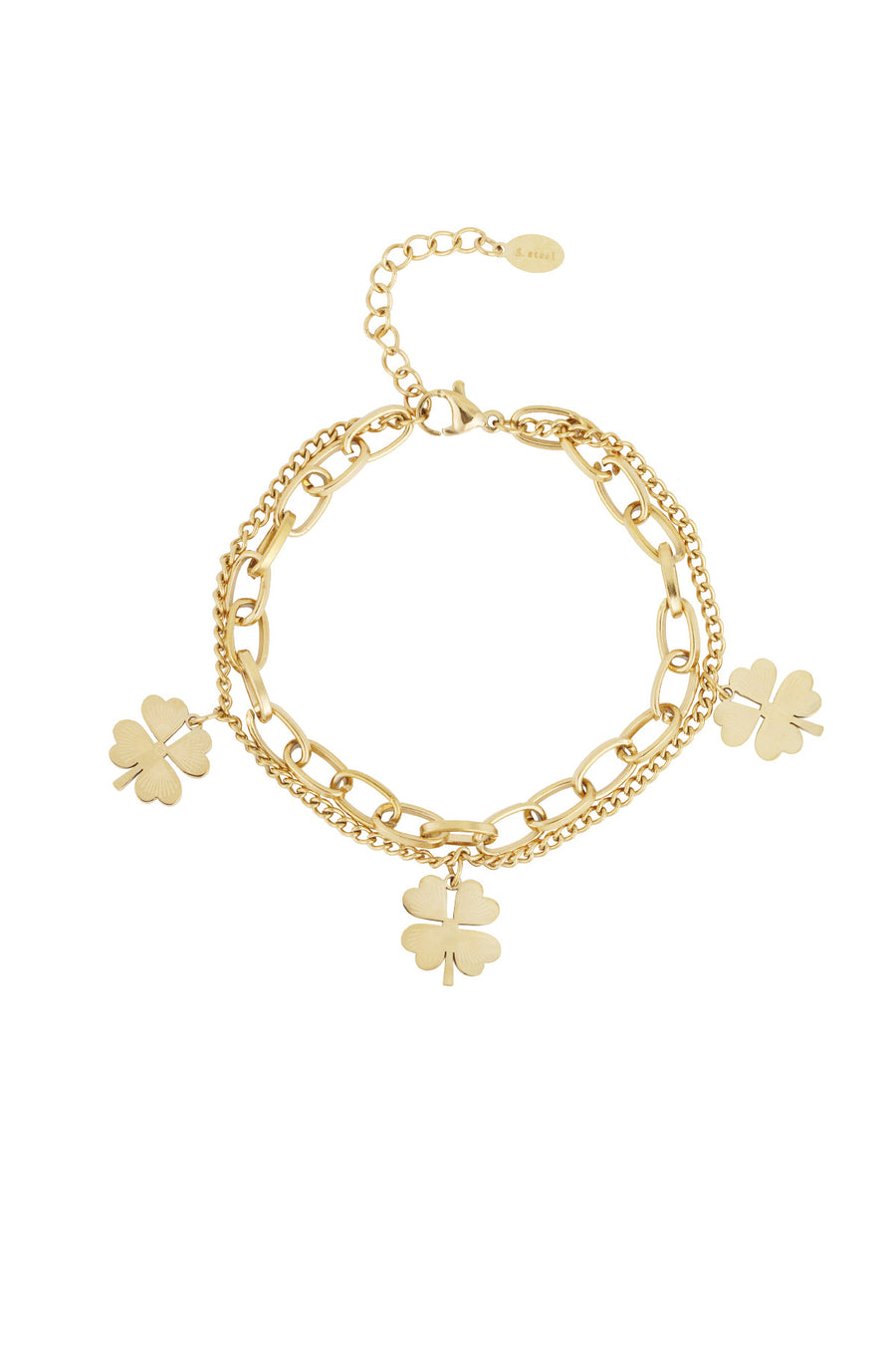 Bracelet à breloques en acier inoxydable pour femme – Doré et argenté