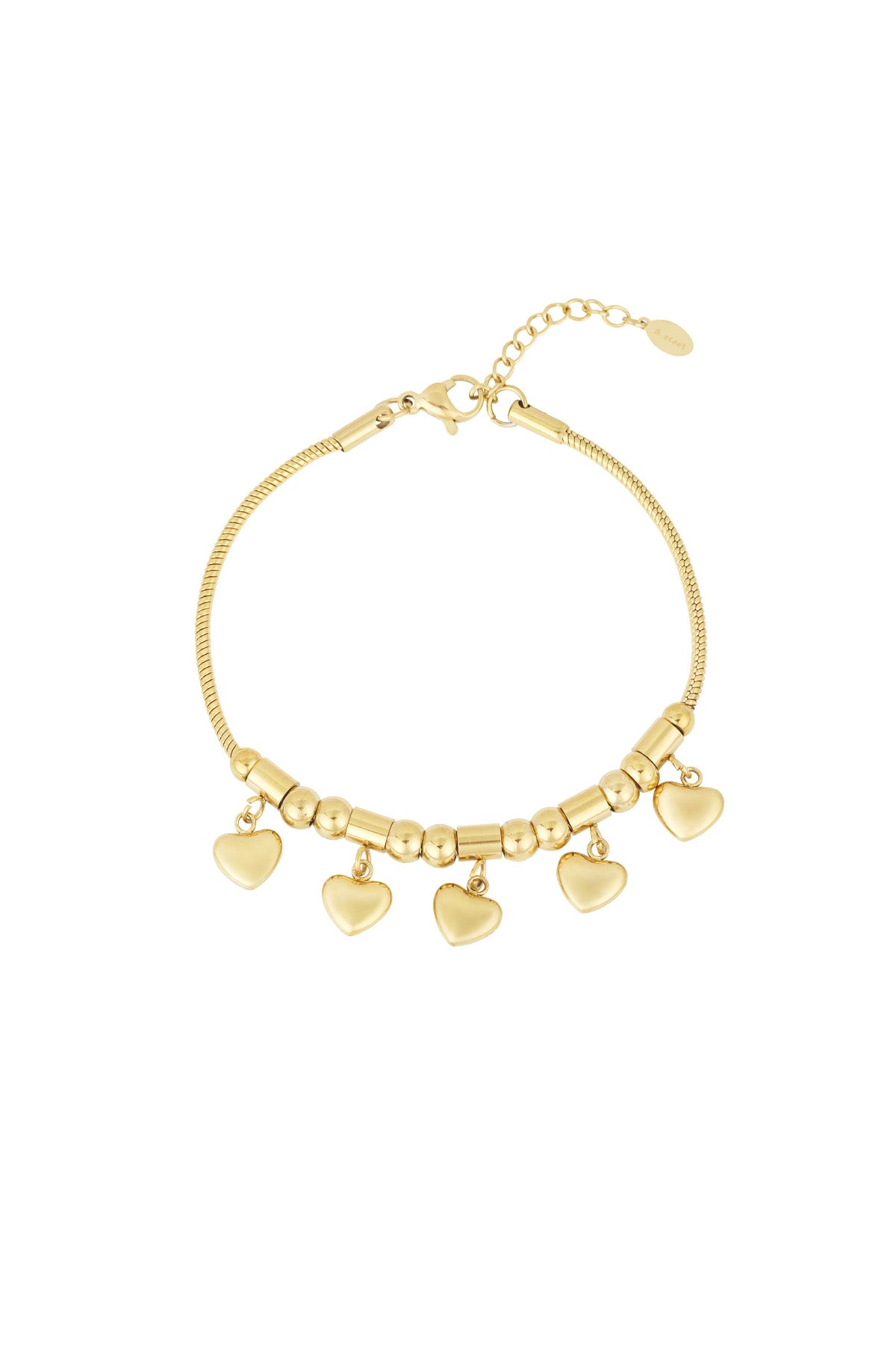 Bracelet à breloques pour femmes en acier inoxydable - doré et argenté