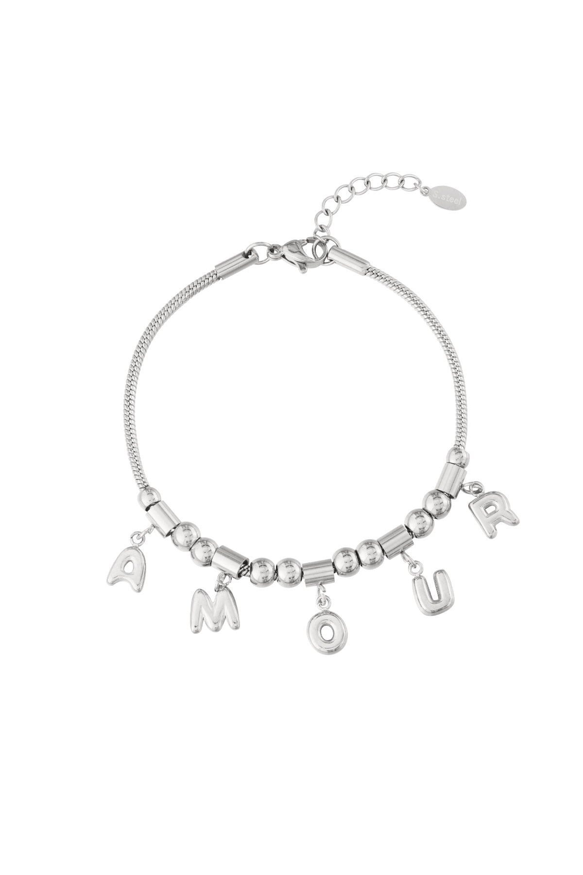 Bracelet à charms en acier inoxydable pour femmes - couleur or et couleur argent
