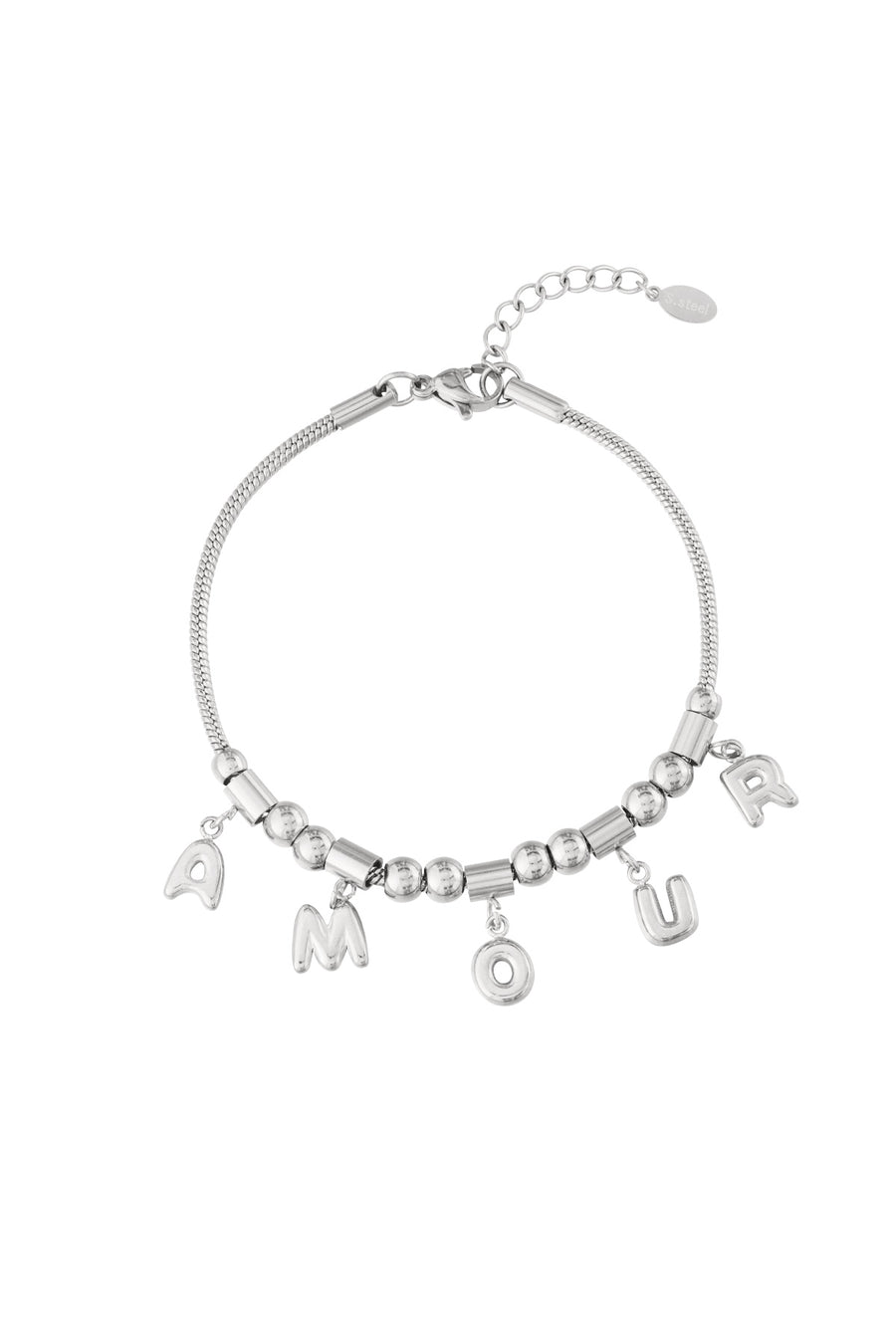 Bracelet à charms en acier inoxydable pour femmes - couleur or et couleur argent