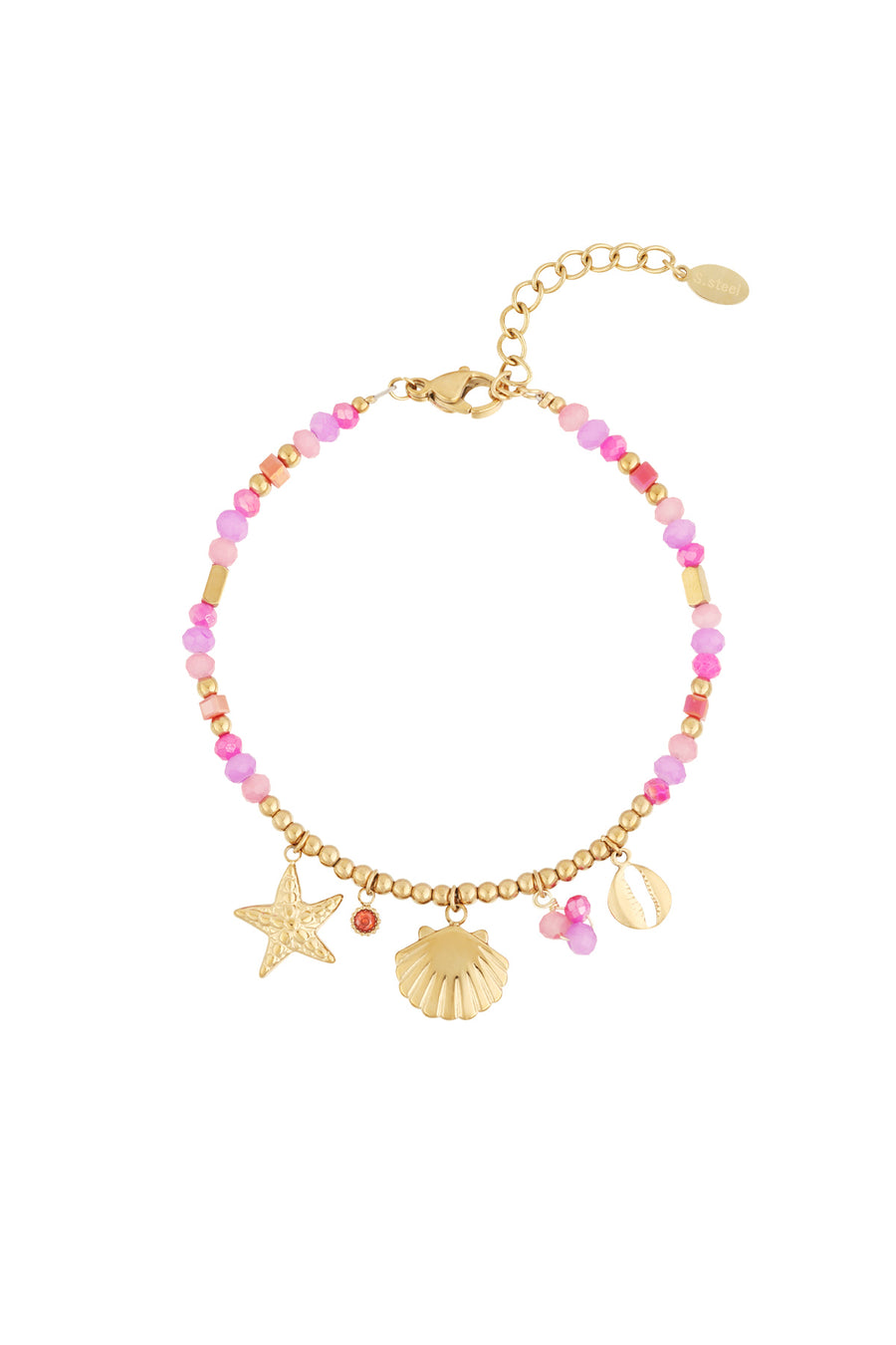 Bracelet à charms pour femme en acier inoxydable 304
