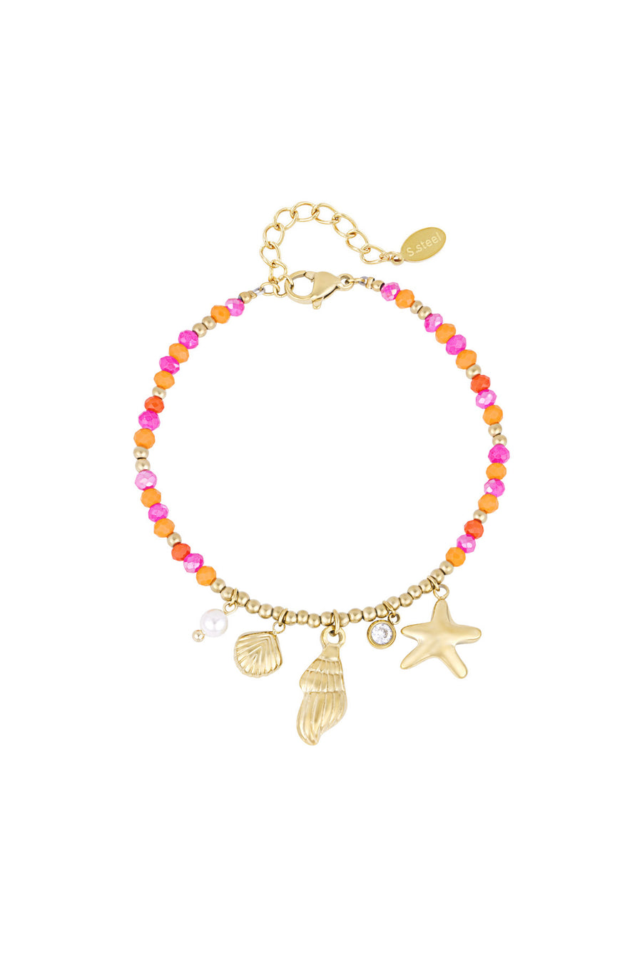 Bracelet à charms pour femme en acier inoxydable 304 – doré