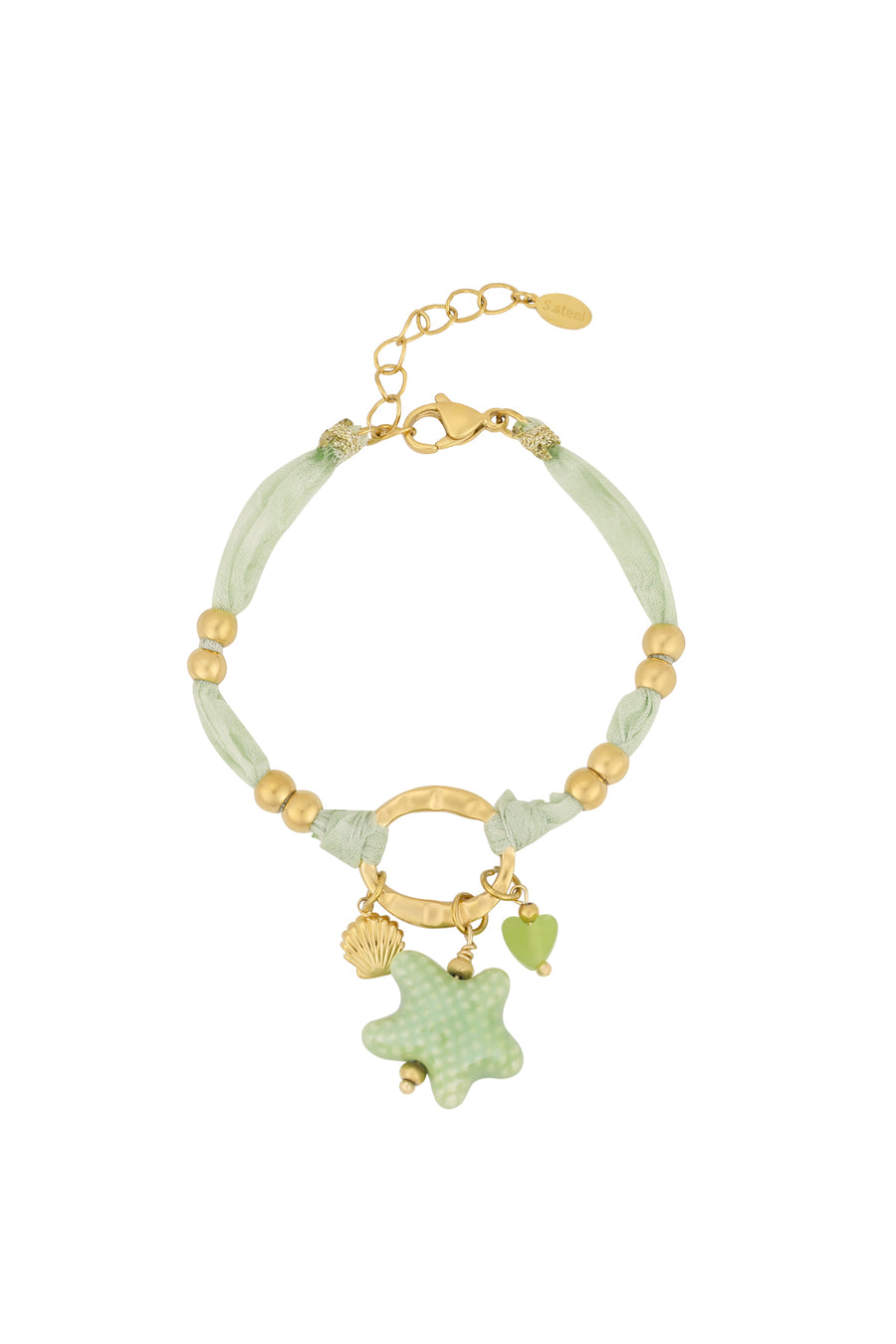 Bracelet tressé pour femme en acier inoxydable 304 - vert