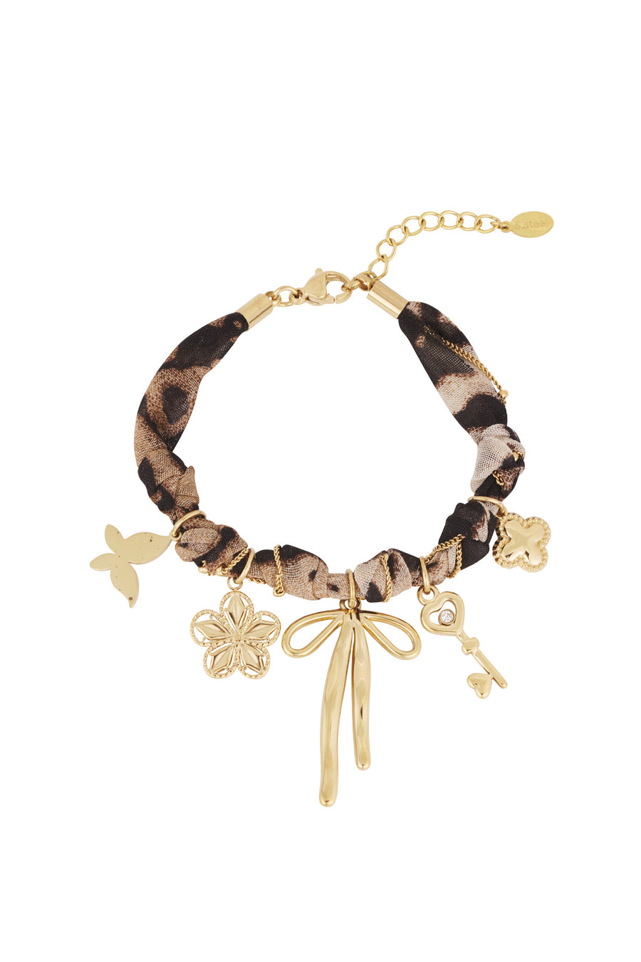 Bracelet tressé pour femme en acier inoxydable 304 – beige