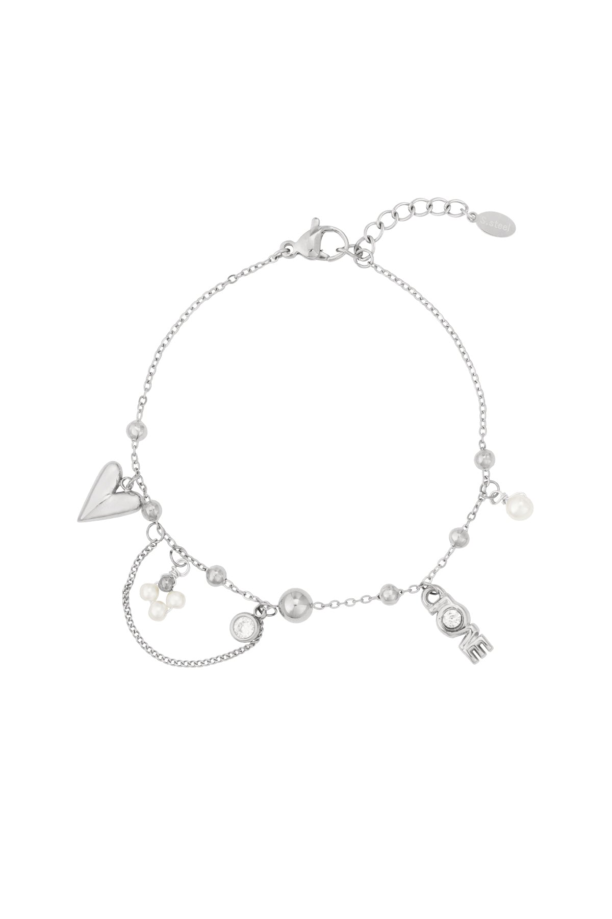 Bracelet à breloques pour femme en acier inoxydable 304 – couleur or et argent