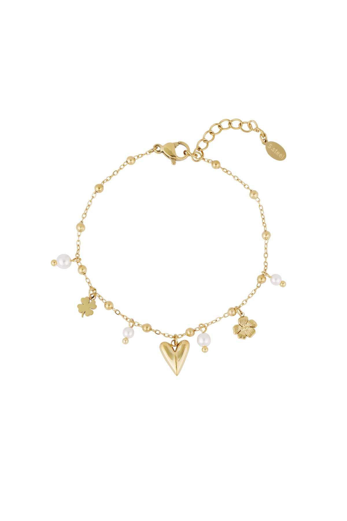 Women's Charm Bracelet Made of 304 Stainless Steel - Gold and Silver Tone