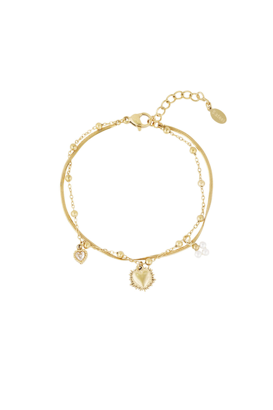 Bracelet à breloques pour femme en acier inoxydable 304 – couleur or et couleur argent