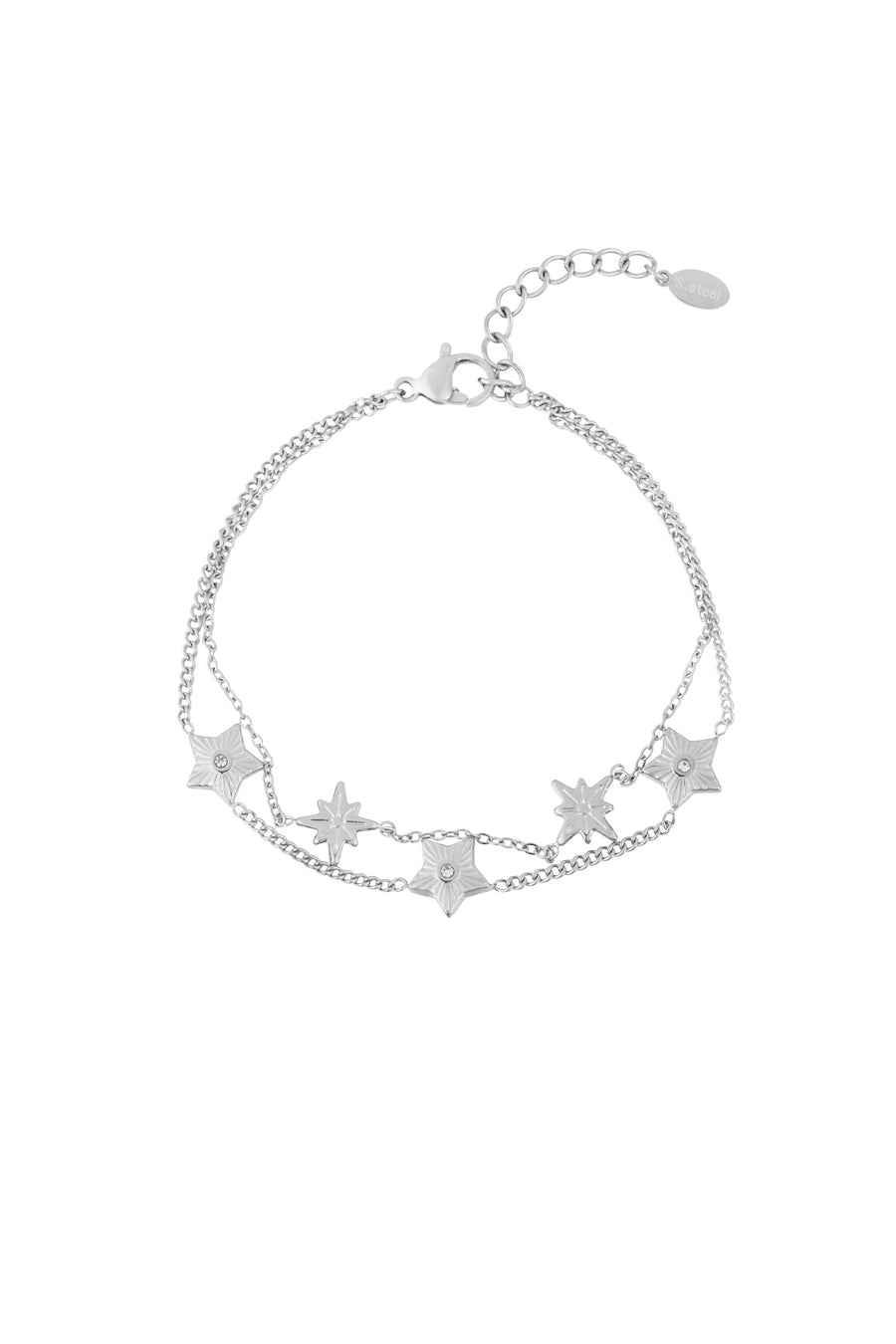 Bracelet à breloques pour femme en acier inoxydable 304 avec motif étoile – doré