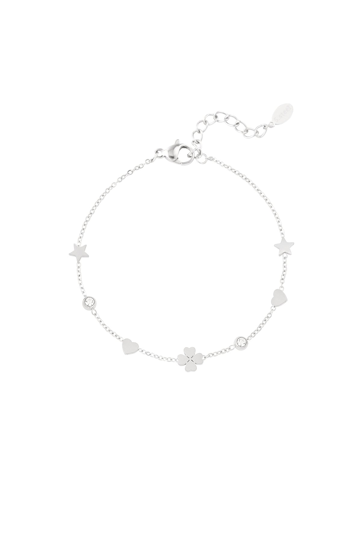 Bracelet à breloques pour femme en acier inoxydable 304 – couleur or et couleur argent