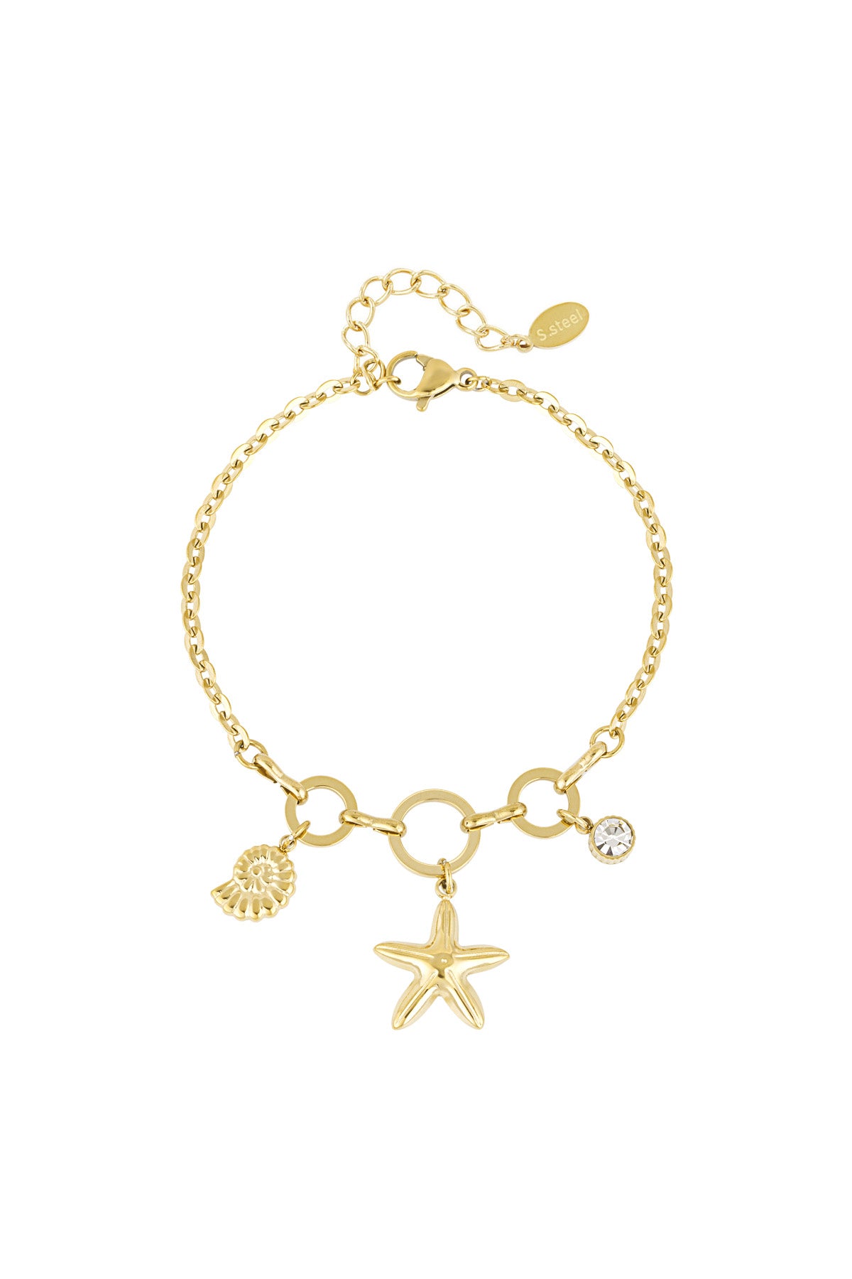 Women's Charm Bracelet Made of 304 Stainless Steel - Gold and Silver Tone