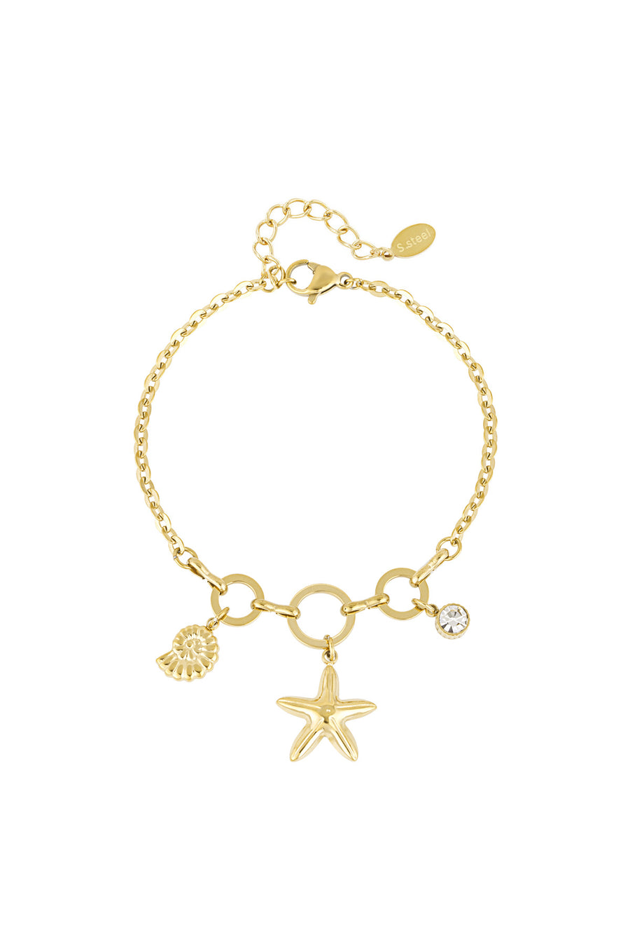 Bracelet à breloques pour femmes en acier inoxydable 304 – doré et argenté