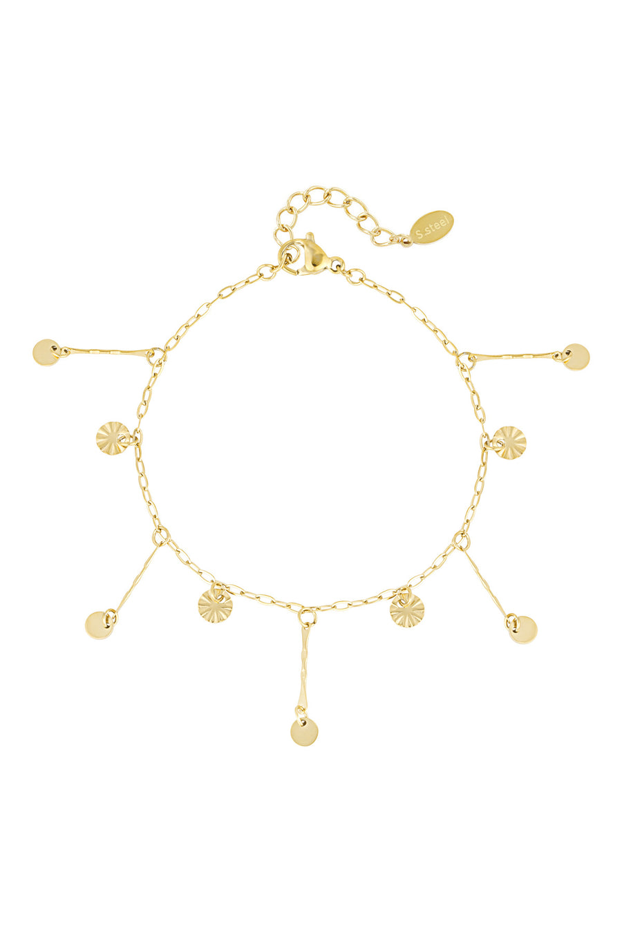 Bracelet à charms pour femme en acier inoxydable 304 – doré et argenté