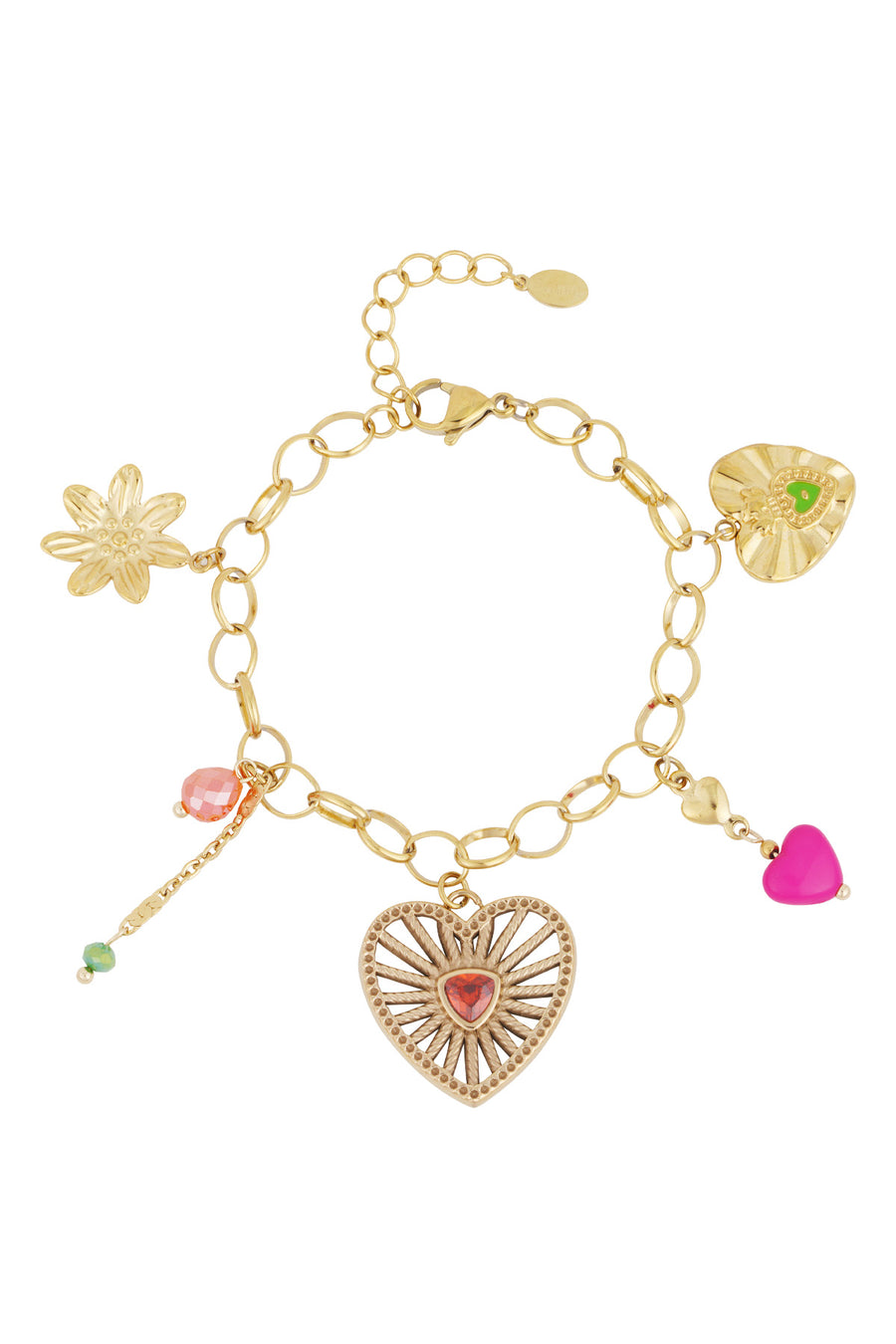 Bracelet à breloques pour femmes en acier inoxydable 304 – doré