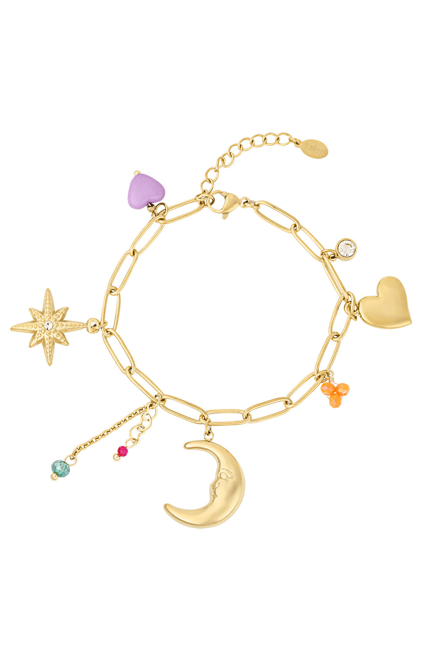 Bracelet à breloques pour femmes en acier inoxydable 304 – couleur or