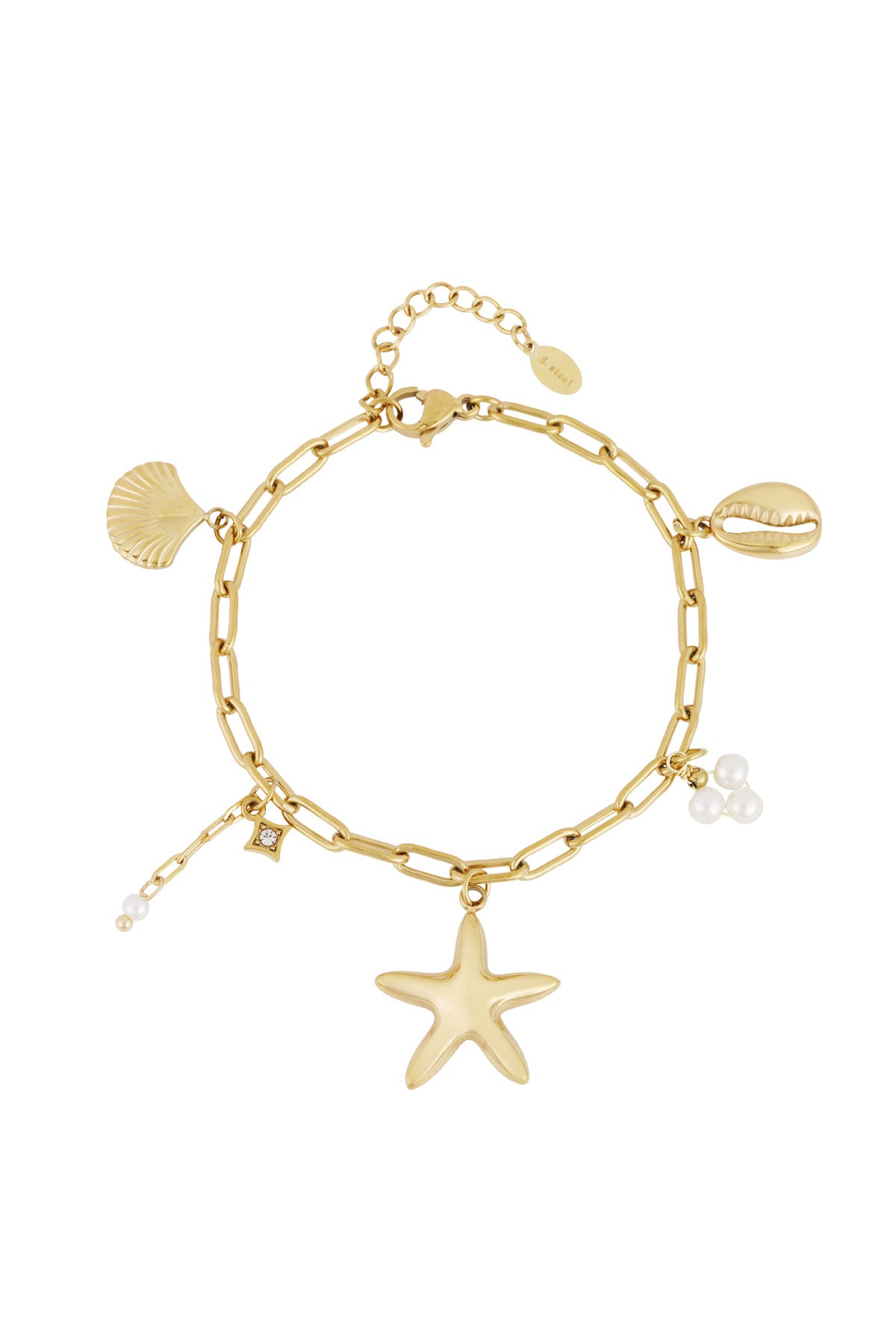 Bracelet à breloques pour femmes en acier inoxydable 304 – couleur or et argent