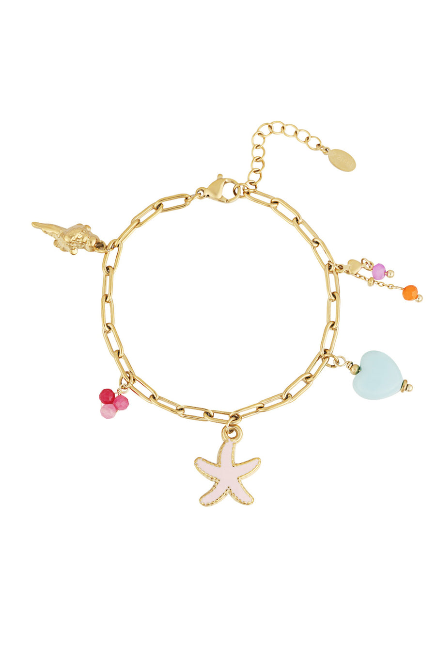 Bracelet à charms pour femme en acier inoxydable 304 – doré