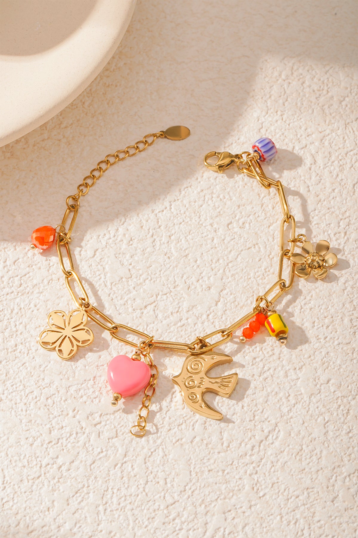 Bracelet à breloques pour femme en acier inoxydable 304 – couleur or – photo 5
