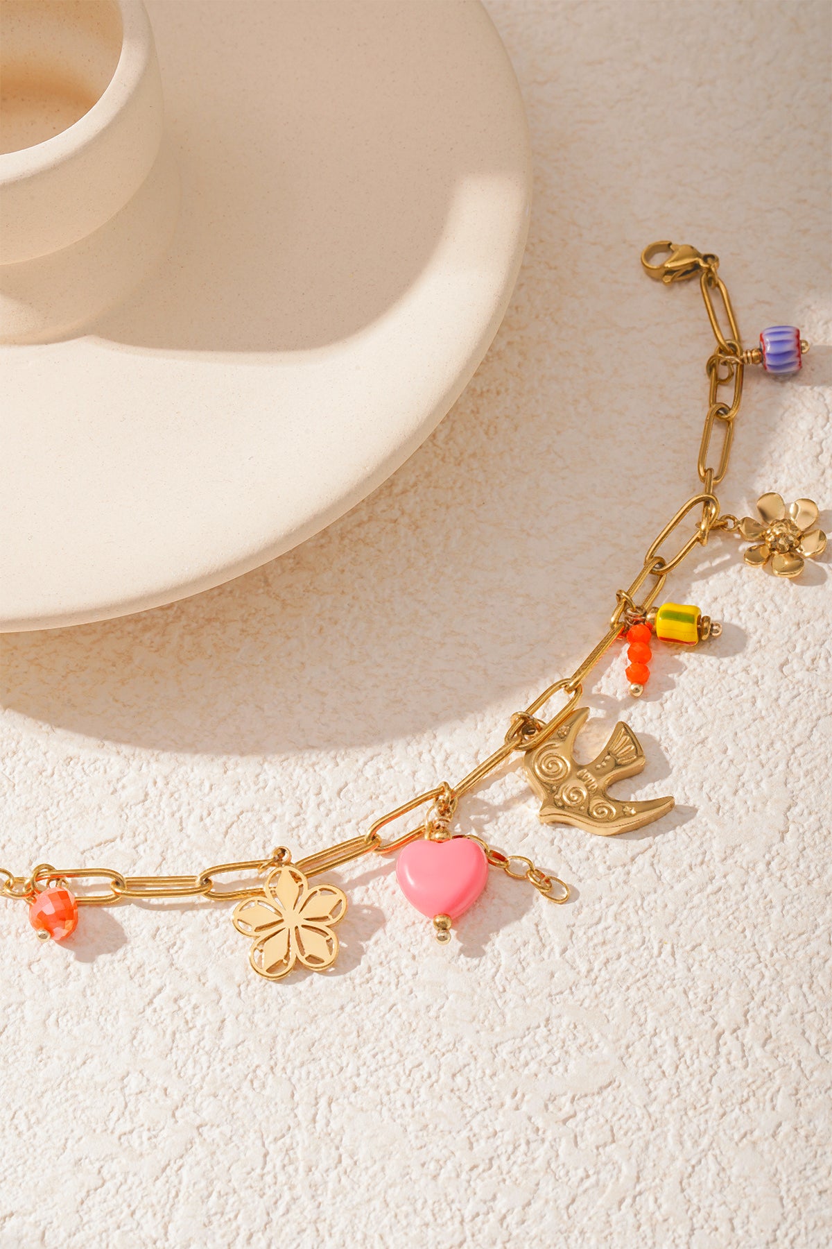 Bracelet à breloques pour femme en acier inoxydable 304 – couleur or – photo 6