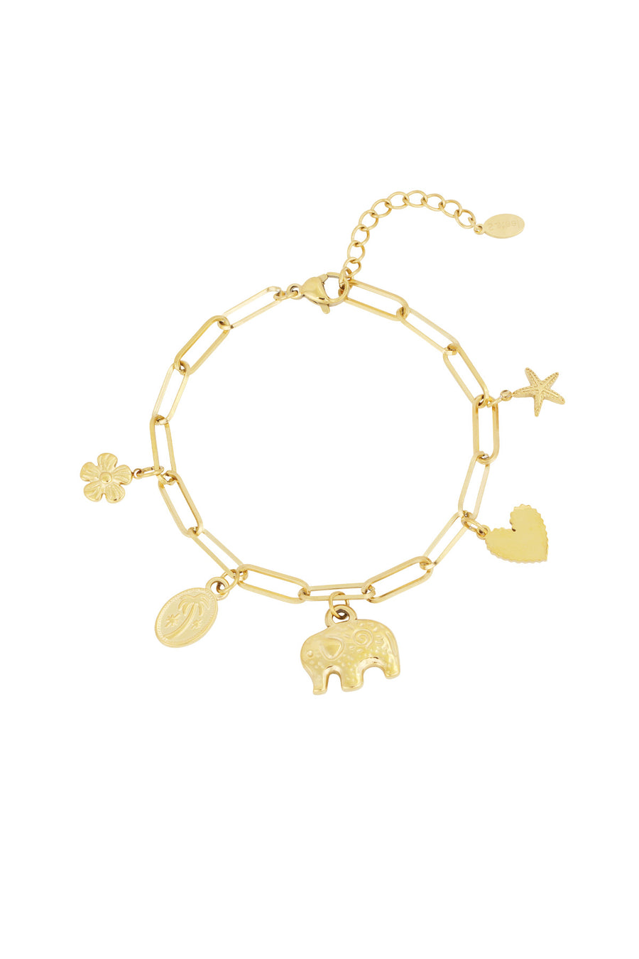 Bracelet à breloques pour femme en acier inoxydable 304 – couleur or