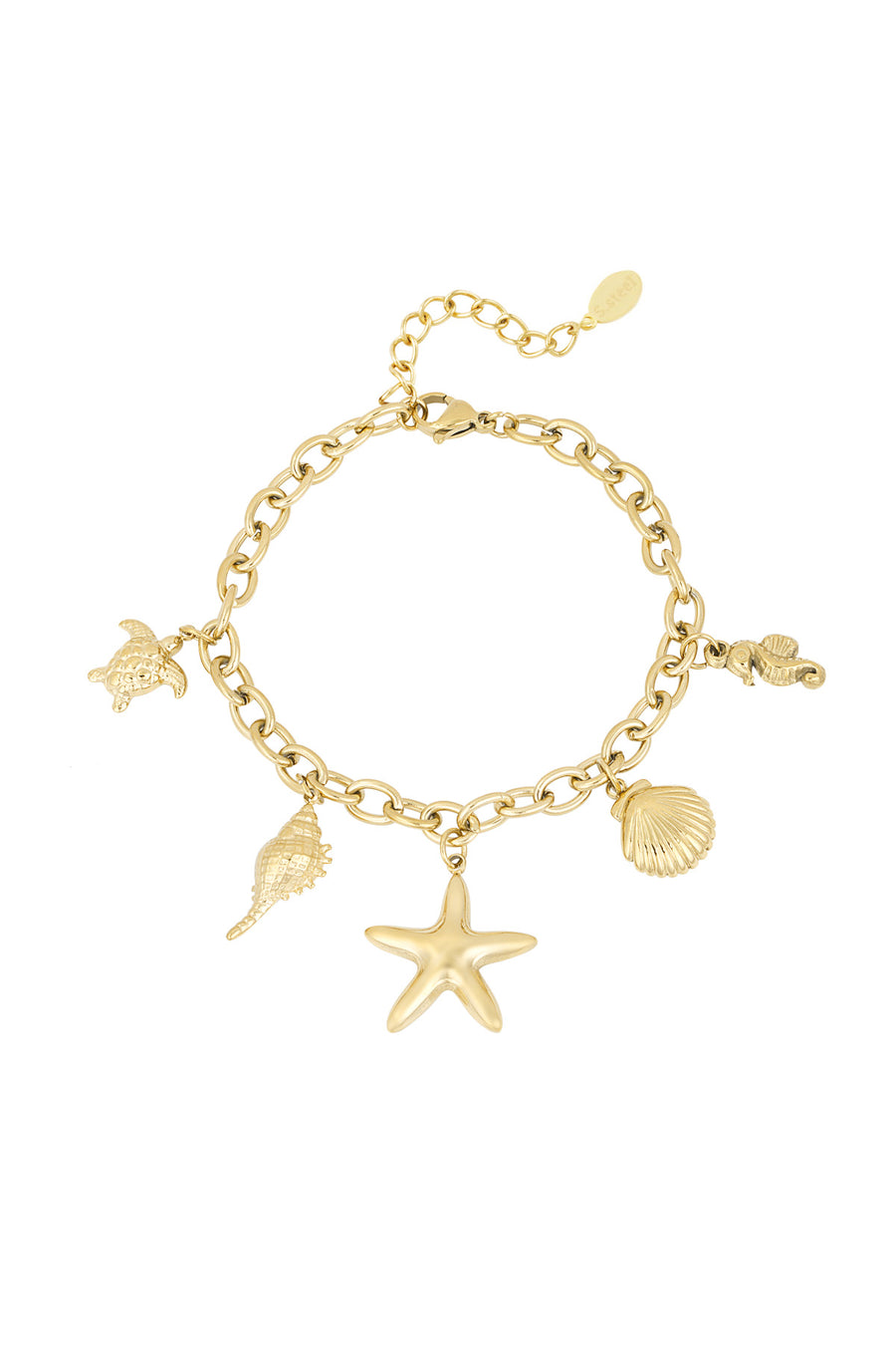 Bracelet à breloques pour femmes en acier inoxydable 304 – couleur or