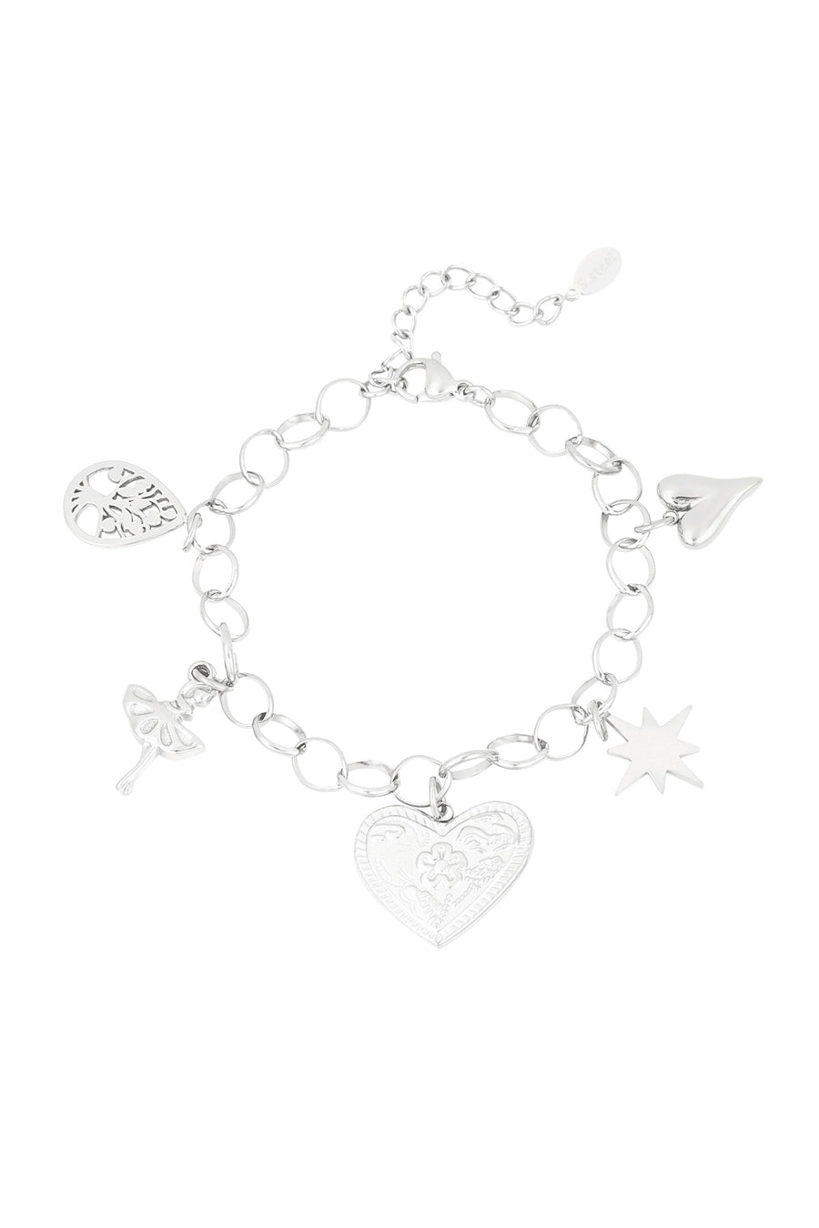 Bracelet à breloques pour femmes en acier inoxydable 304 – ton argent et ton or