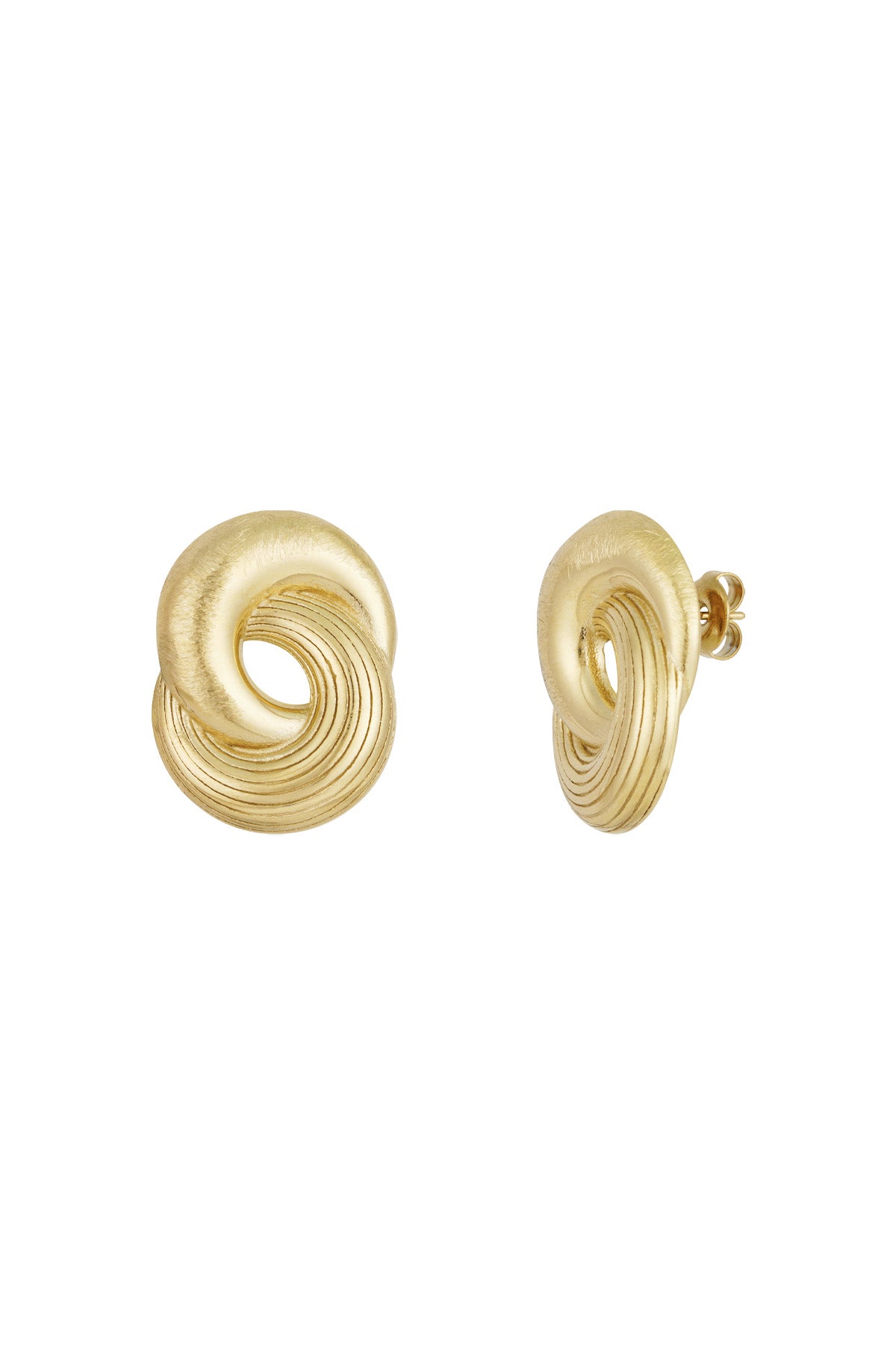 Puces d'oreilles pour femmes en acier inoxydable 304 de forme organique – couleur or