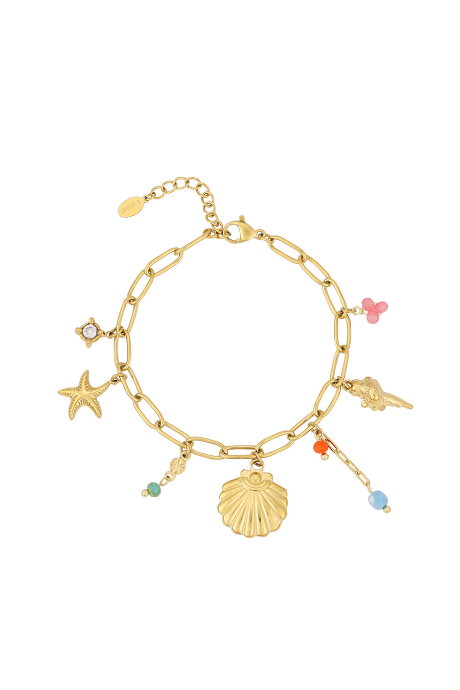 Bracelet à breloques pour femmes en acier inoxydable 304 – couleur or